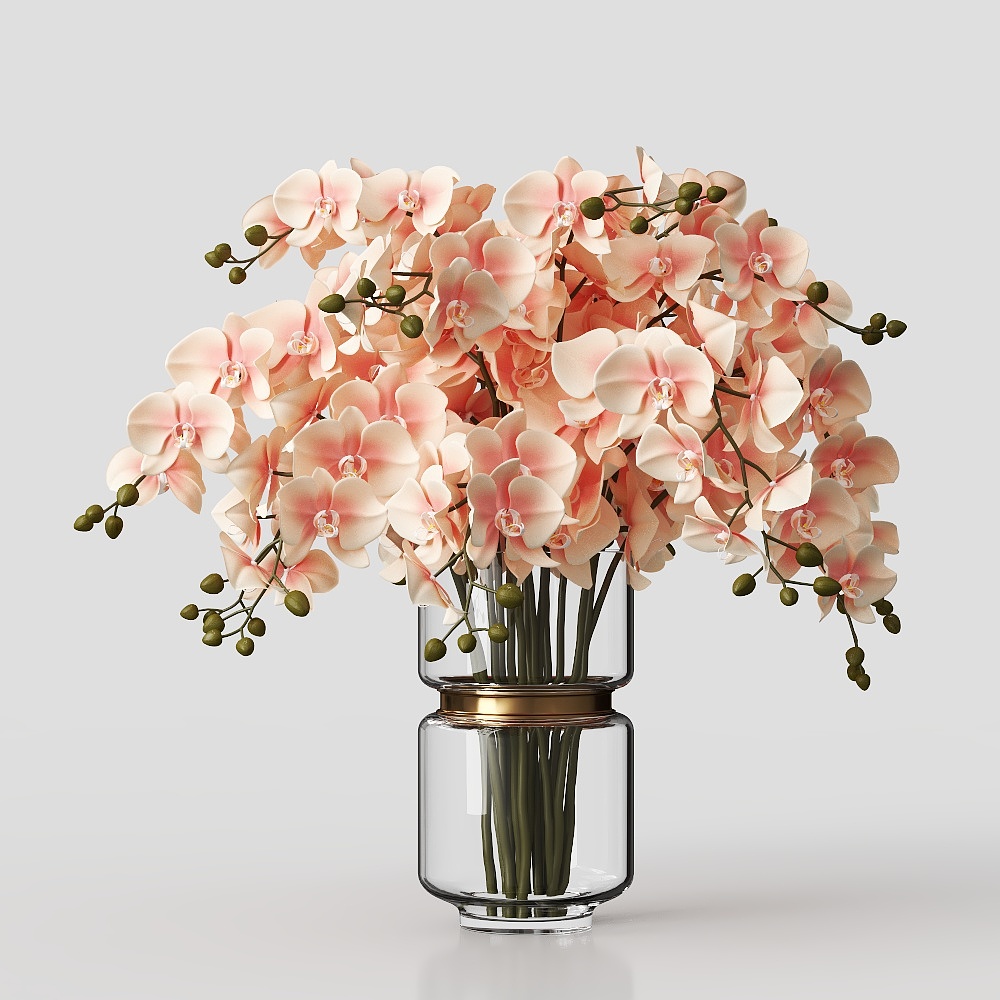 Modern pink  floral art