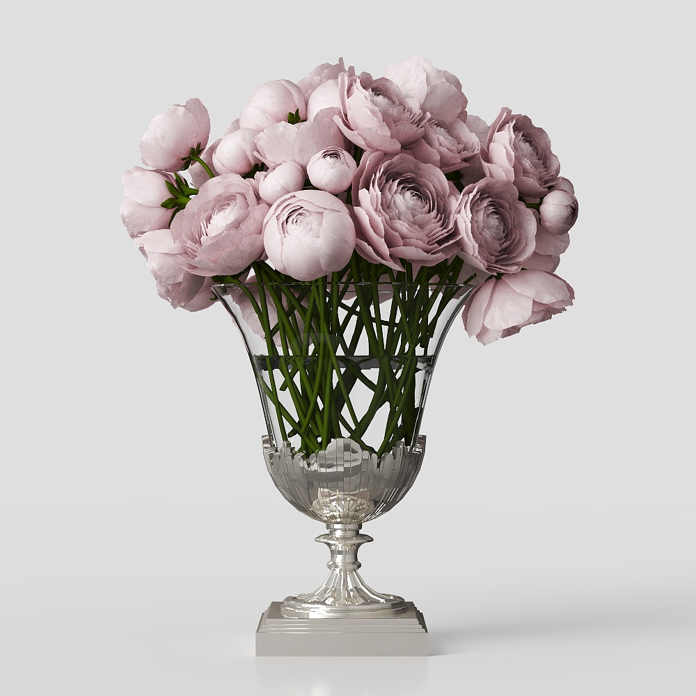 Modern pink  flowers3D模型