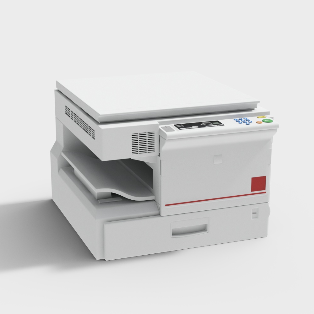 新型办公区打印机3D模型