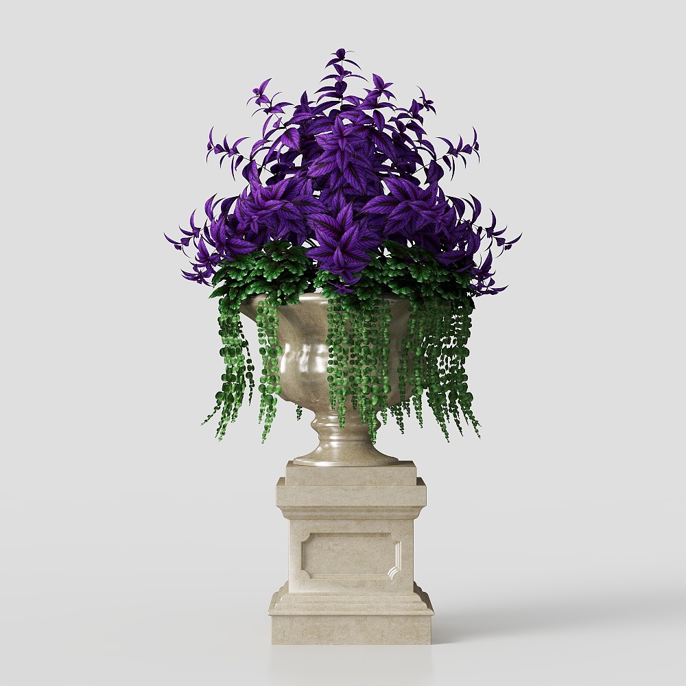 欧式户外花卉3D模型