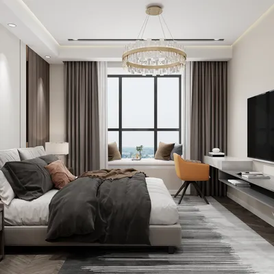Elegant Art Deco Bedroom with Gray Tone