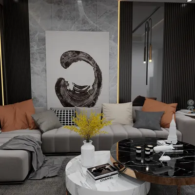 Modern Art-Infused Living Room