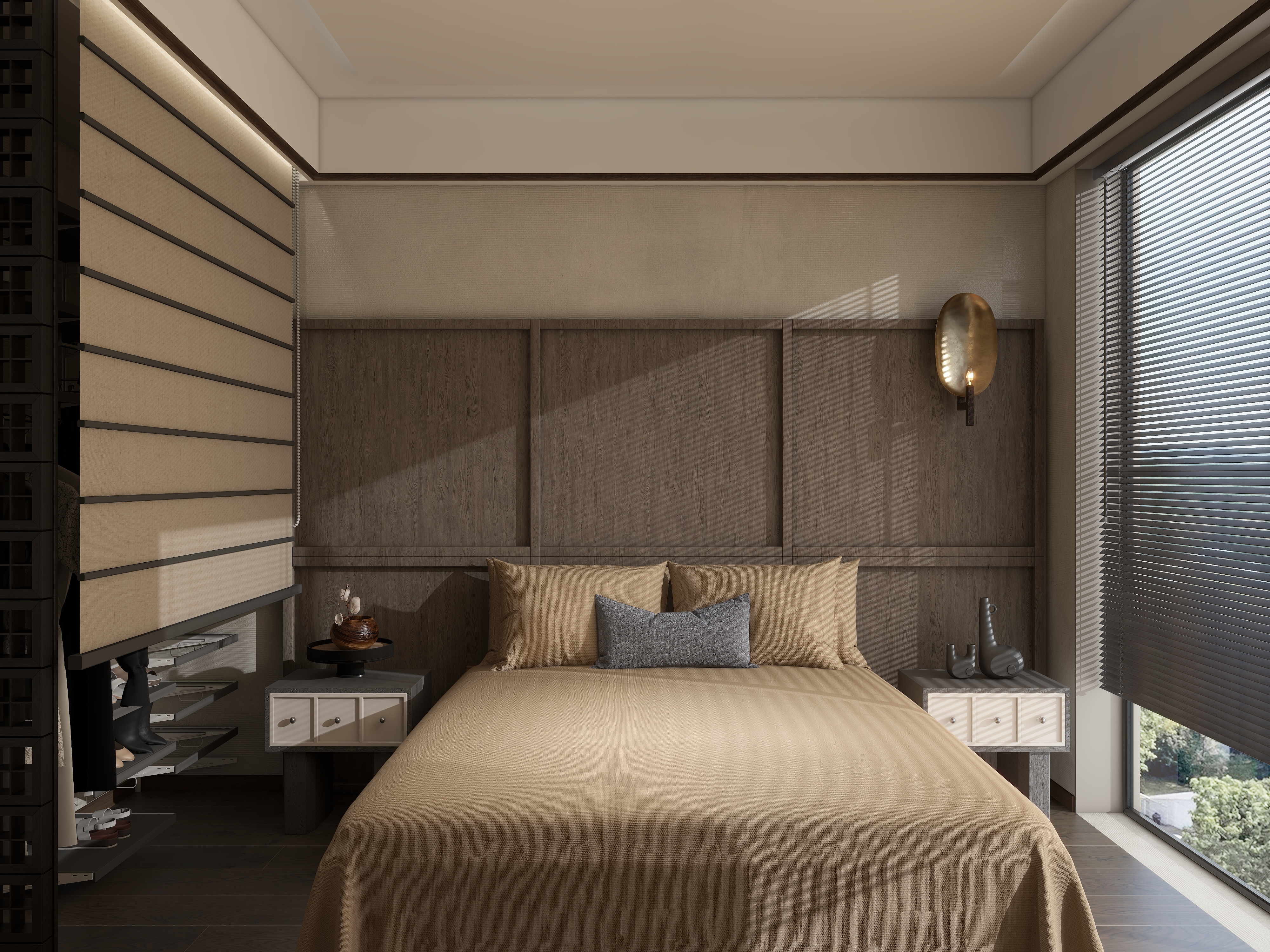 大金空调官方-100㎡新中式家居设计，品味东方的静谧与流动装修效果图