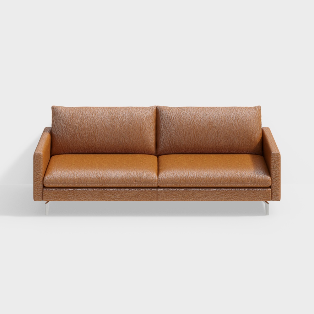NATUZZI C083 Premura Brown leather love seat