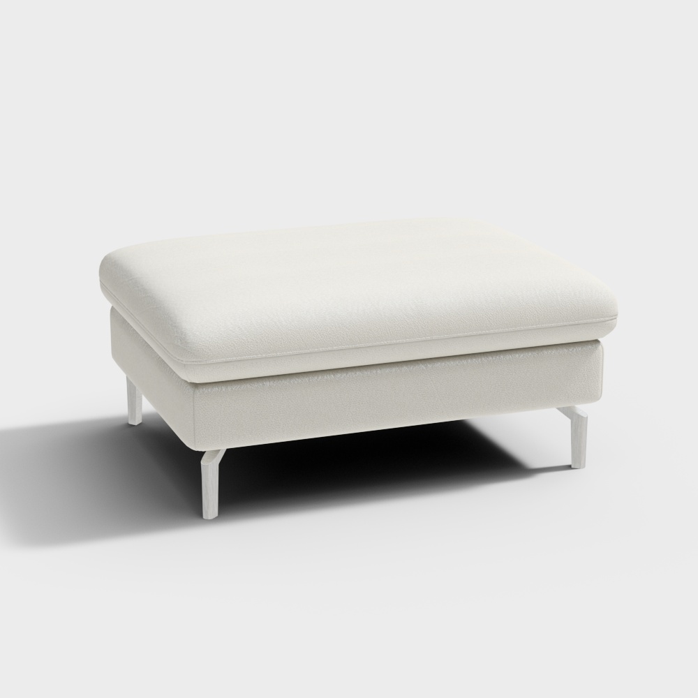 NATUZZI C083 Premura White leather sofa stool3D模型