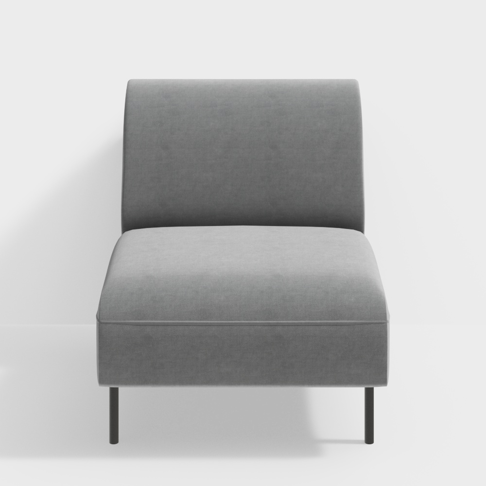 NATUZZI C037 Estasi Single grey sofa without armre3D模型