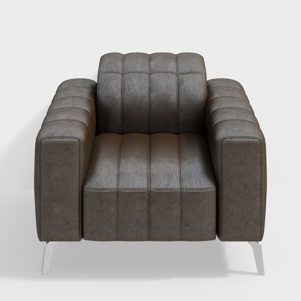 NATUZZI C142 Portento Brown leather single sofa 