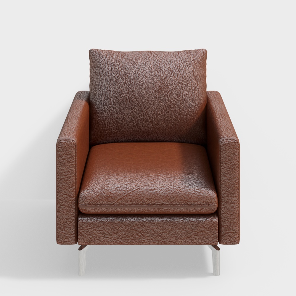 NATUZZI C083 Premura Brown leather single sofa3D模型