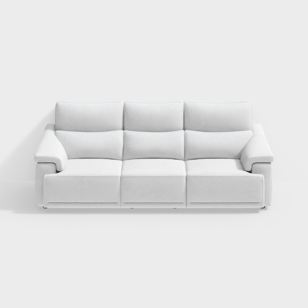 NATUZZI C070 Brama White leather triple sofa3D模型