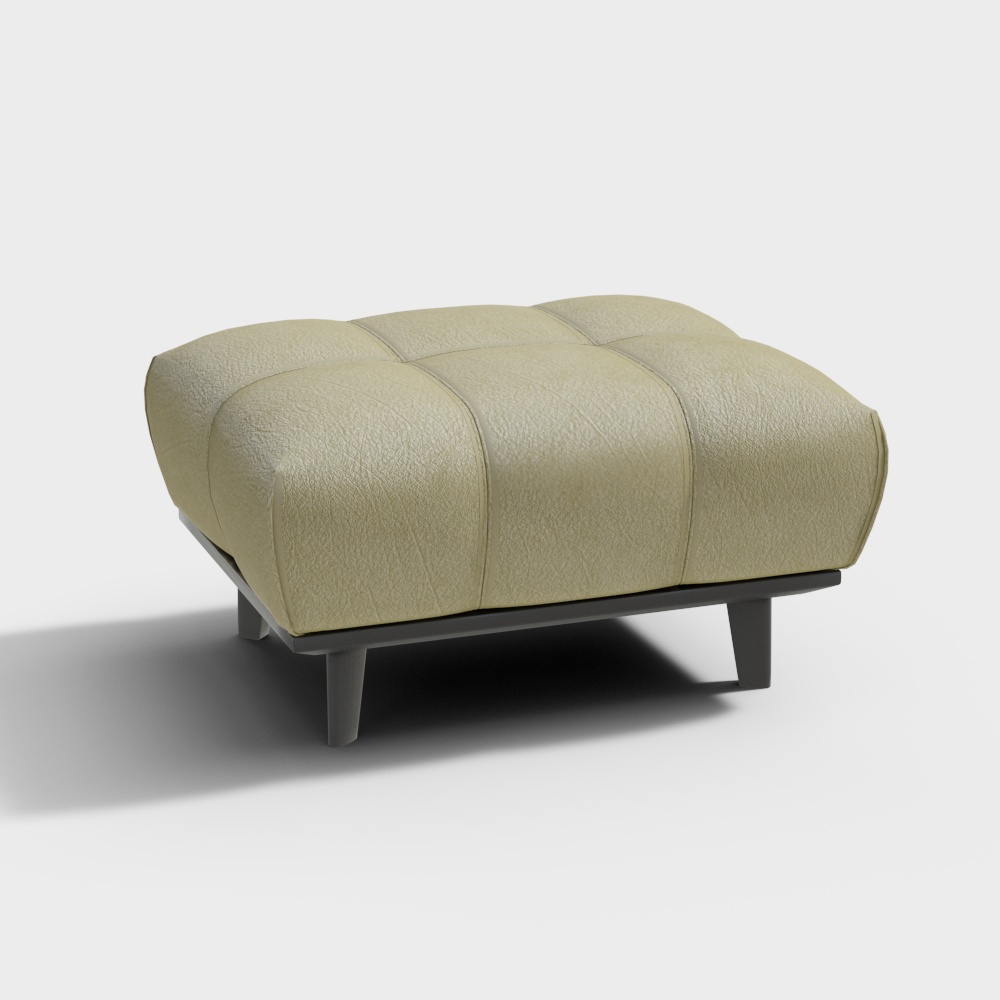 NATUZZI C141 Autentico Green leather sofa stool3D模型