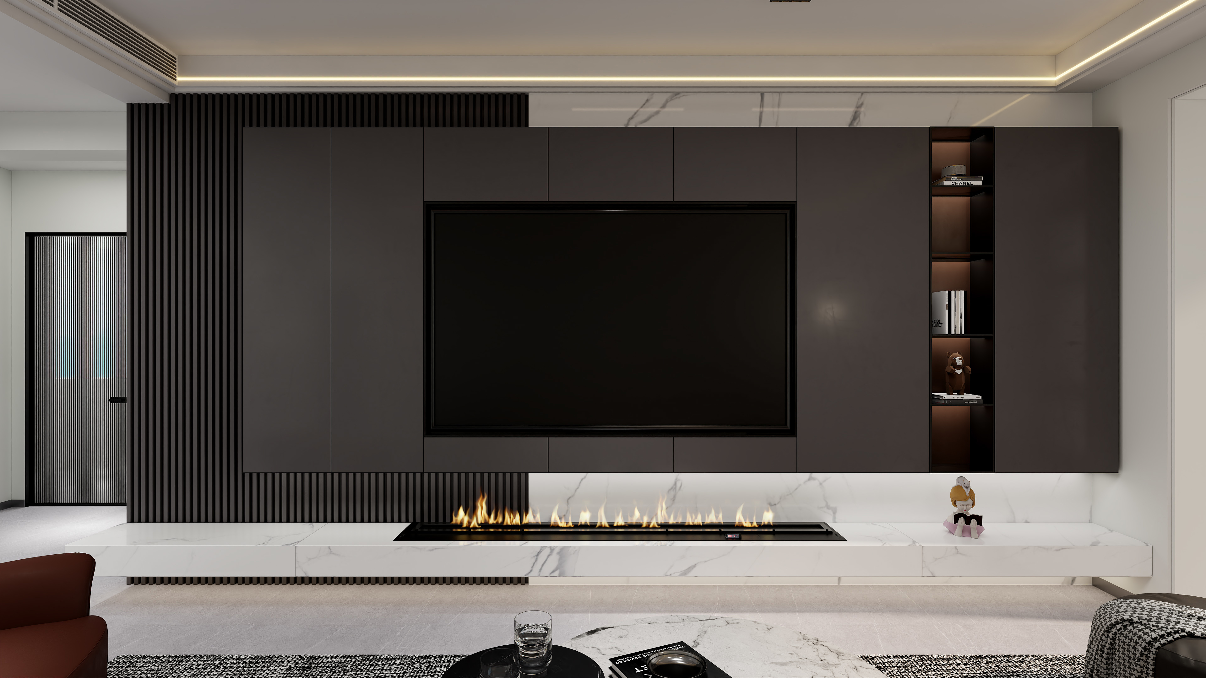 艺雅丽-106平现代简约黑白 装修效果图