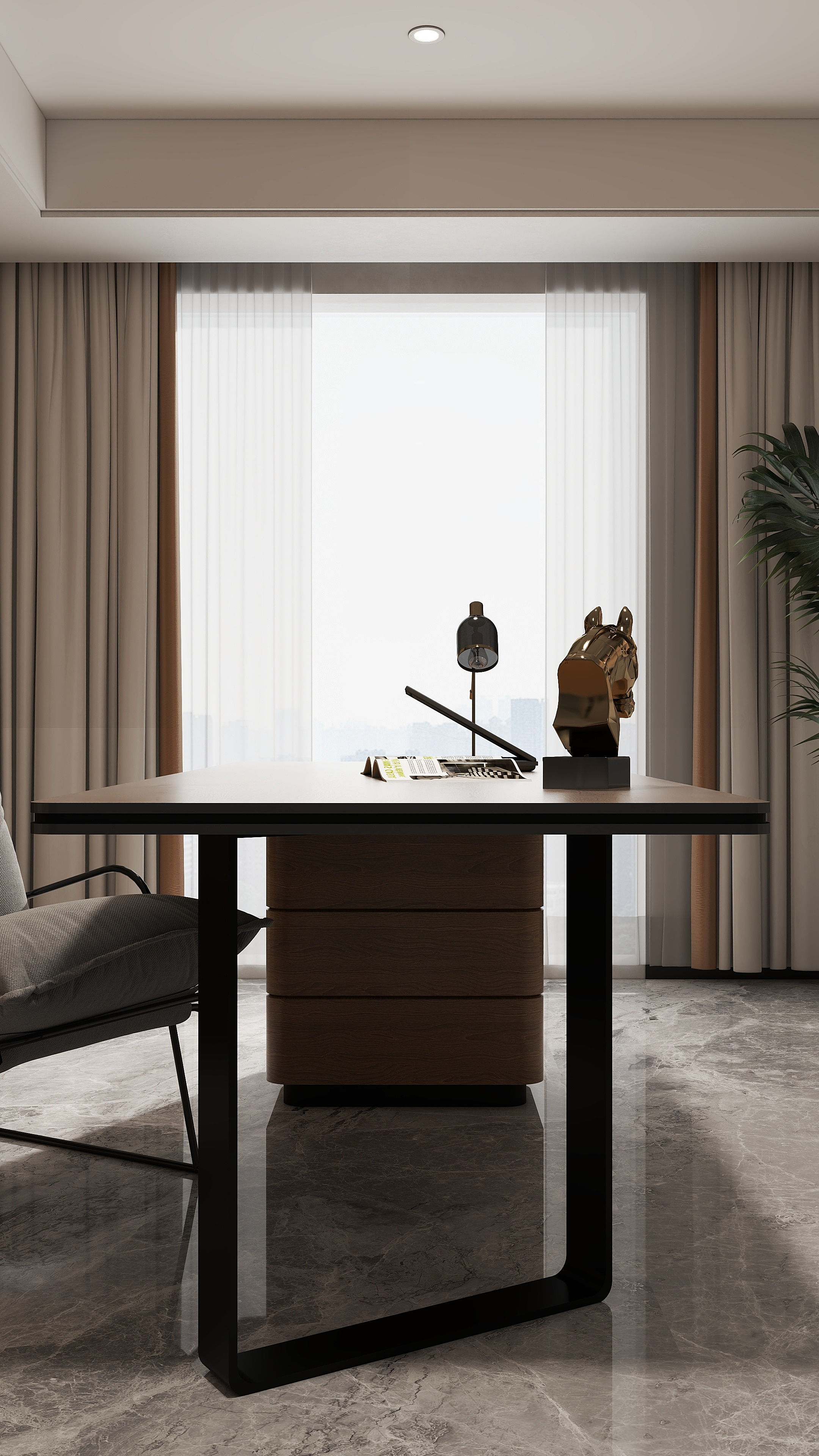 设计师IuKe-某总书房-装修设计方案