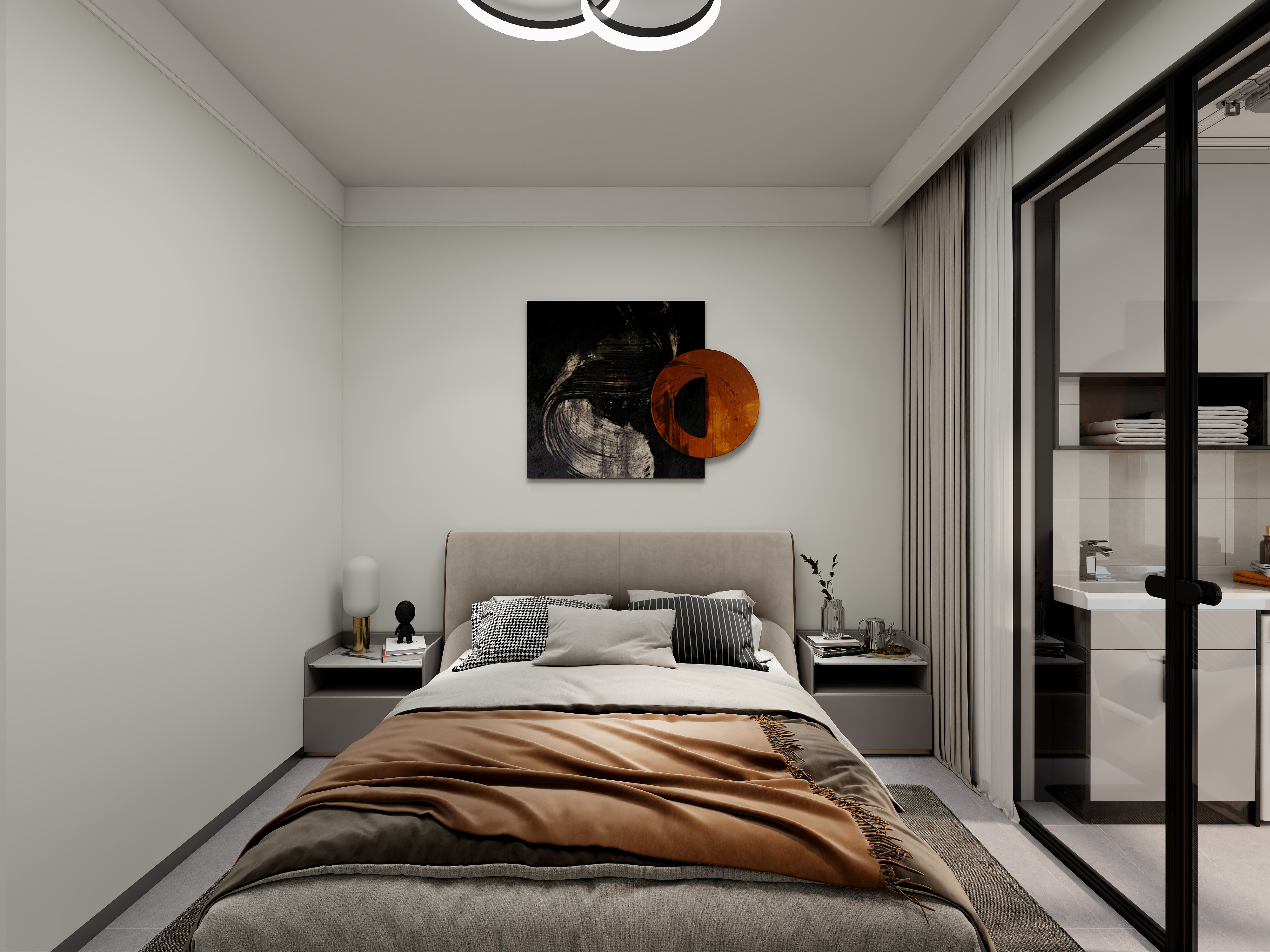 艺雅丽-106平现代简约黑白 装修效果图