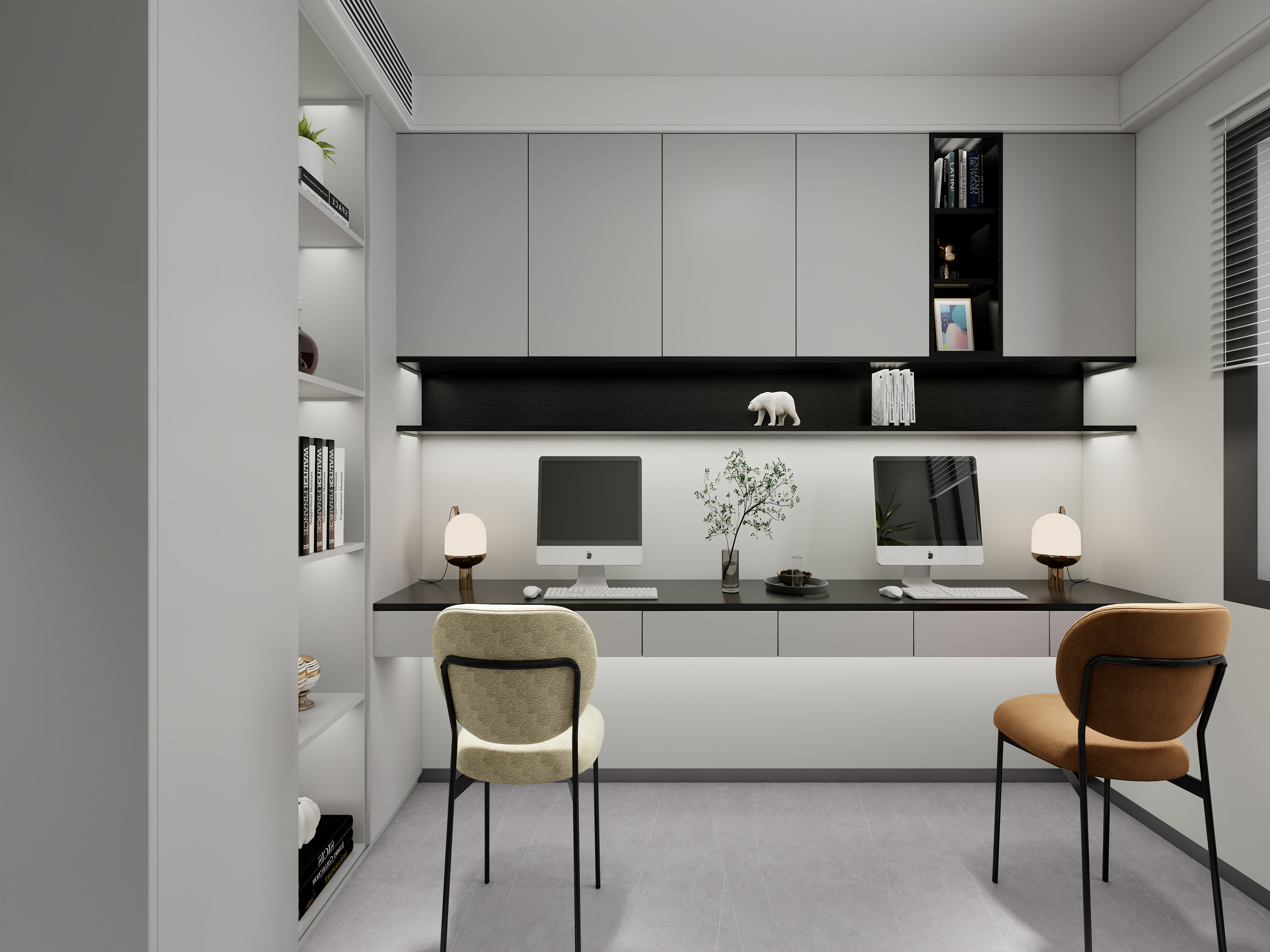 艺雅丽-106平现代简约黑白装修效果图