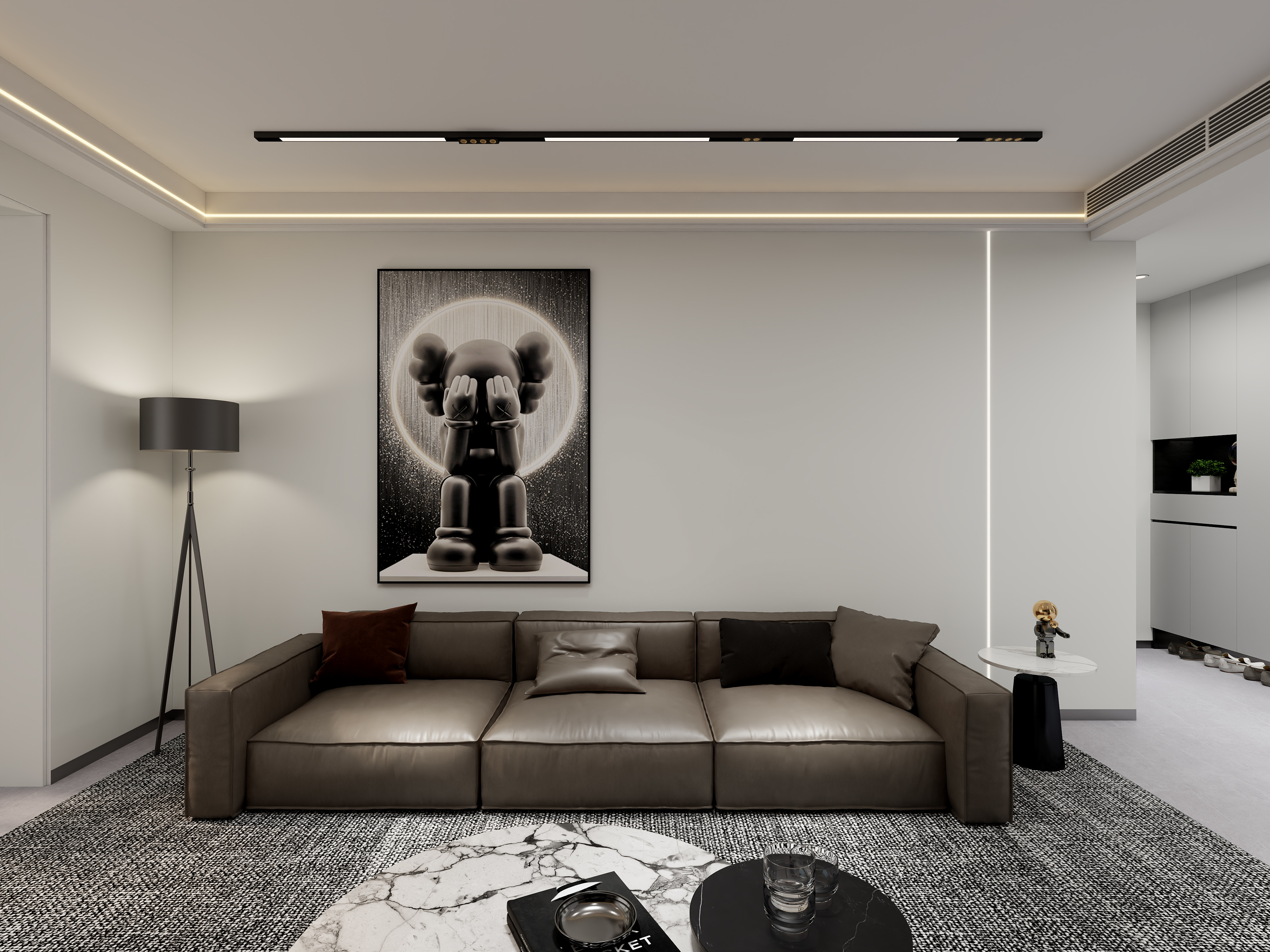 艺雅丽-106平现代简约黑白装修效果图