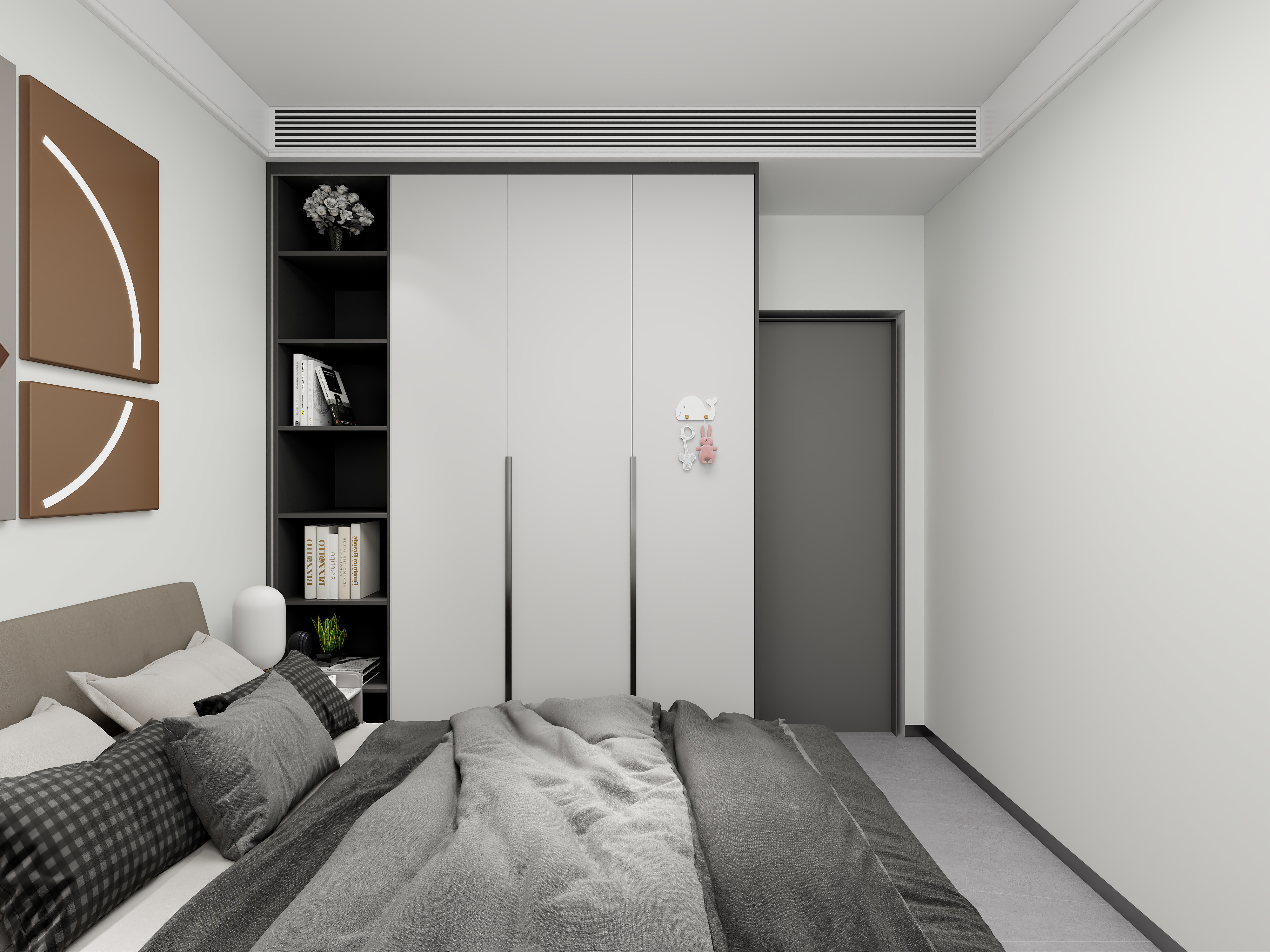 艺雅丽-106平现代简约黑白 装修效果图