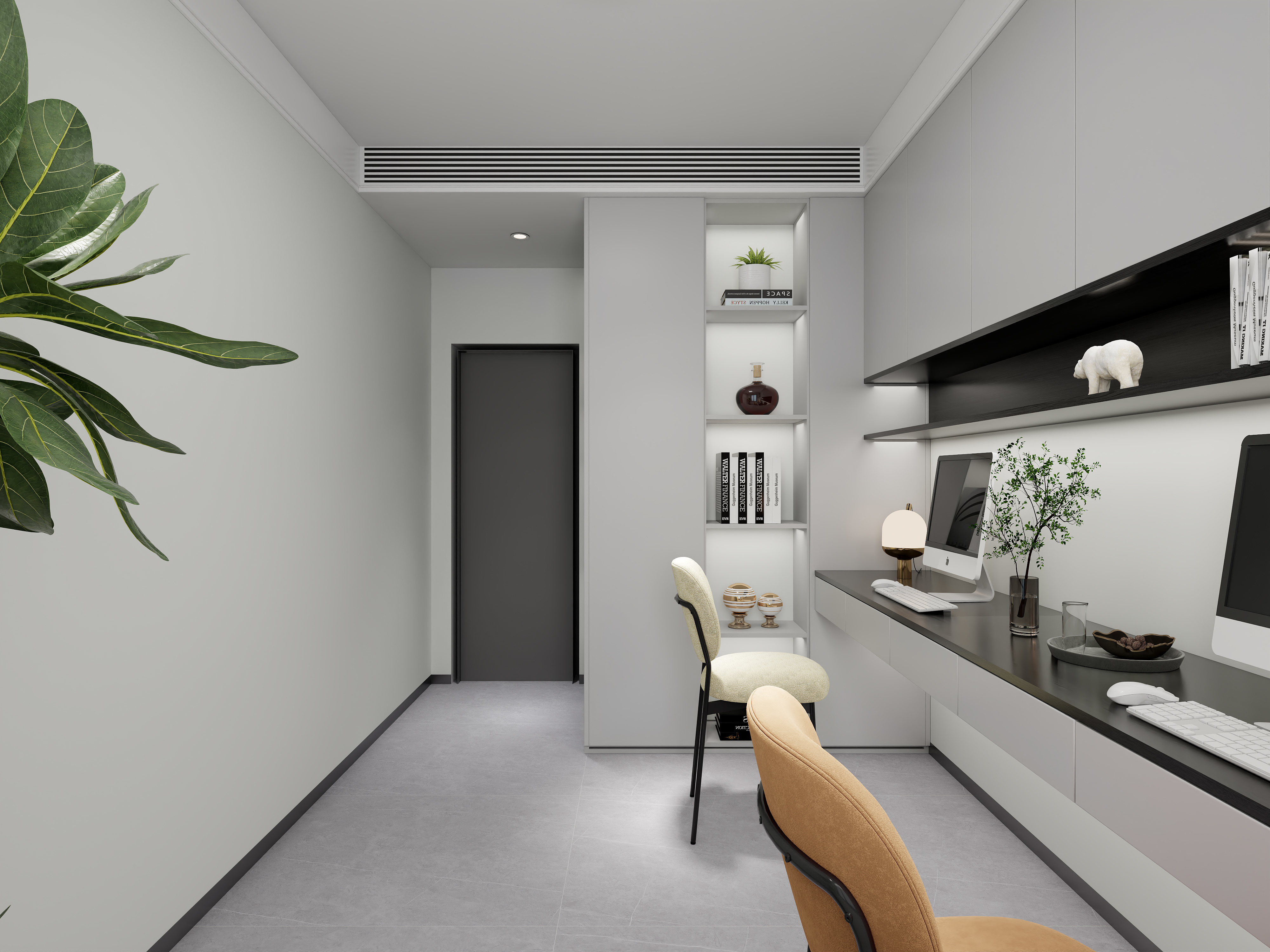 艺雅丽-106平现代简约黑白装修效果图