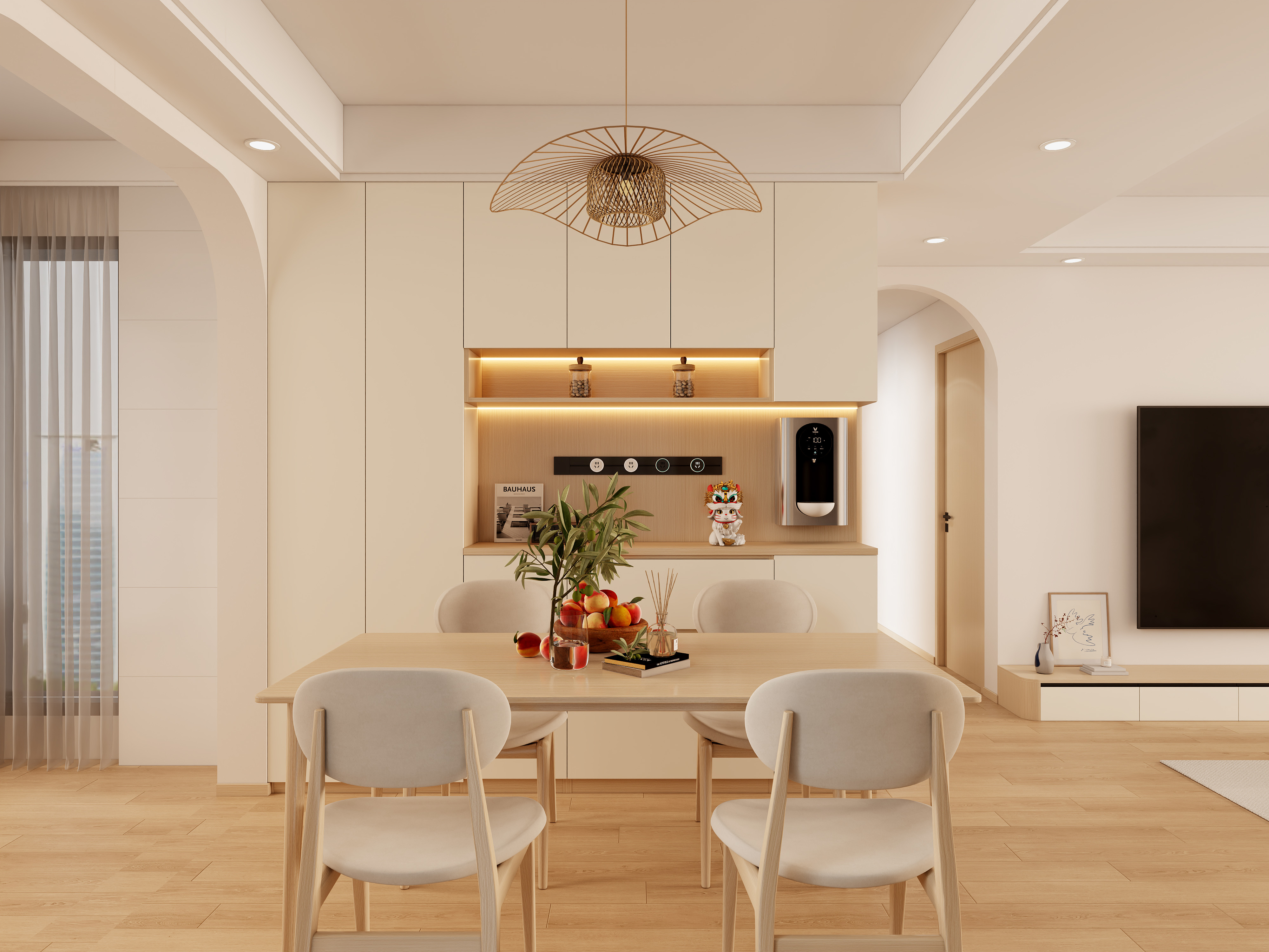 2024NEW-自然原木风128平装修效果图