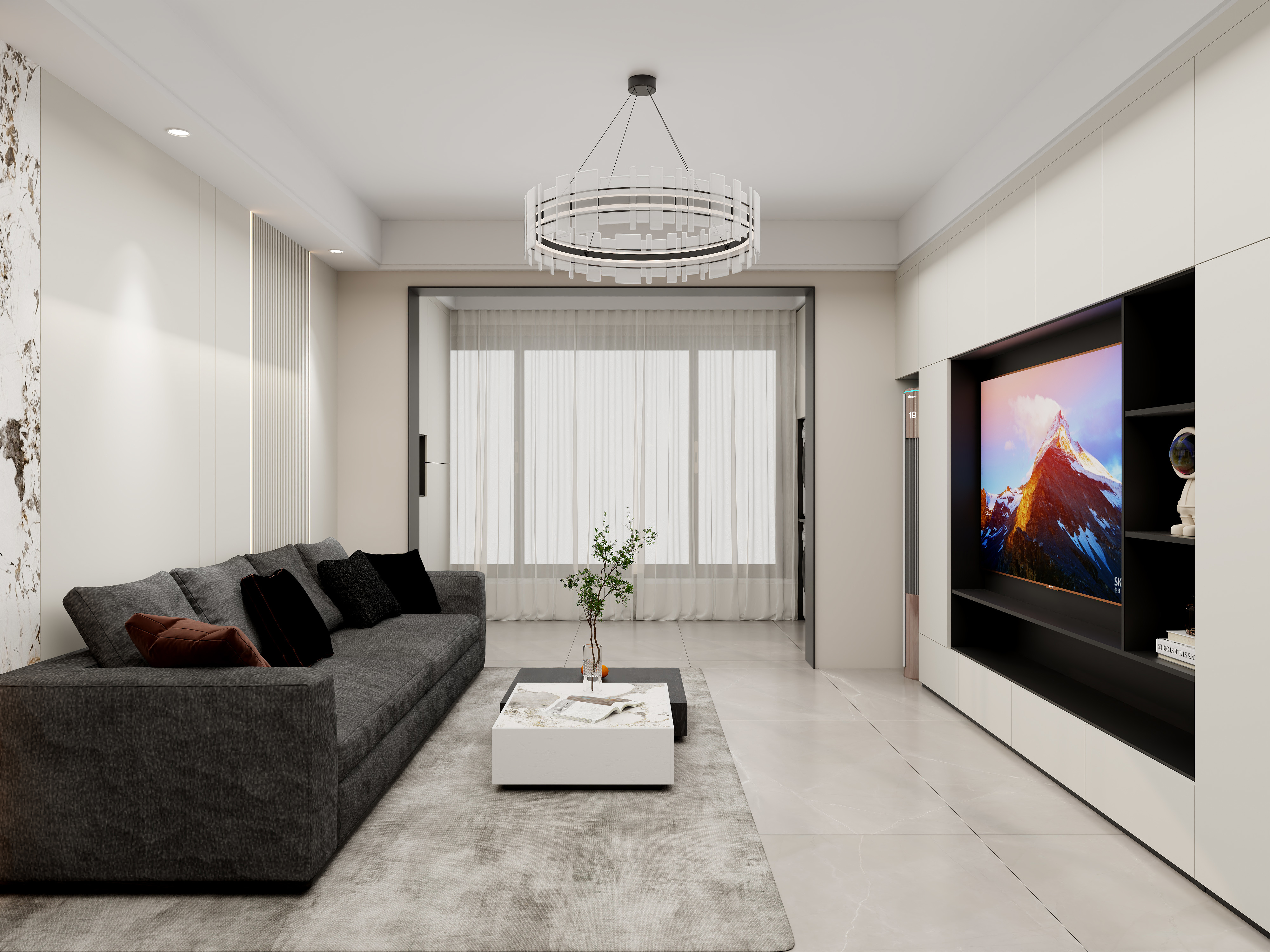 壹诺设计工作室-120㎡3室-现代简约装修效果图