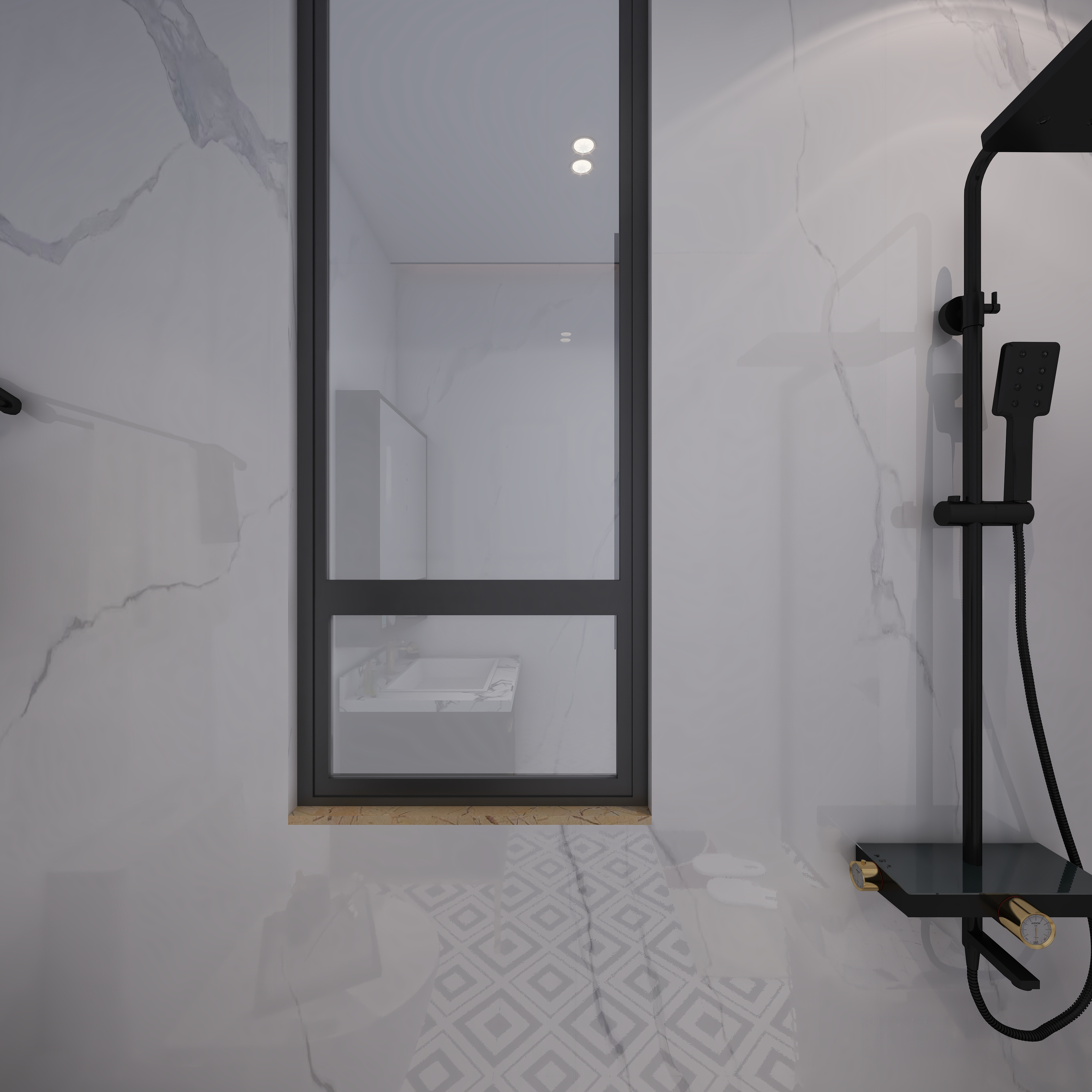 A设计宇泽A-舒馨雅致一层卫生间装修效果图第3张