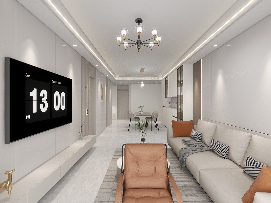 河南艺佳整装设计师徐梦瑶-大河宸院田总135平方现代简约风-装修设计方案