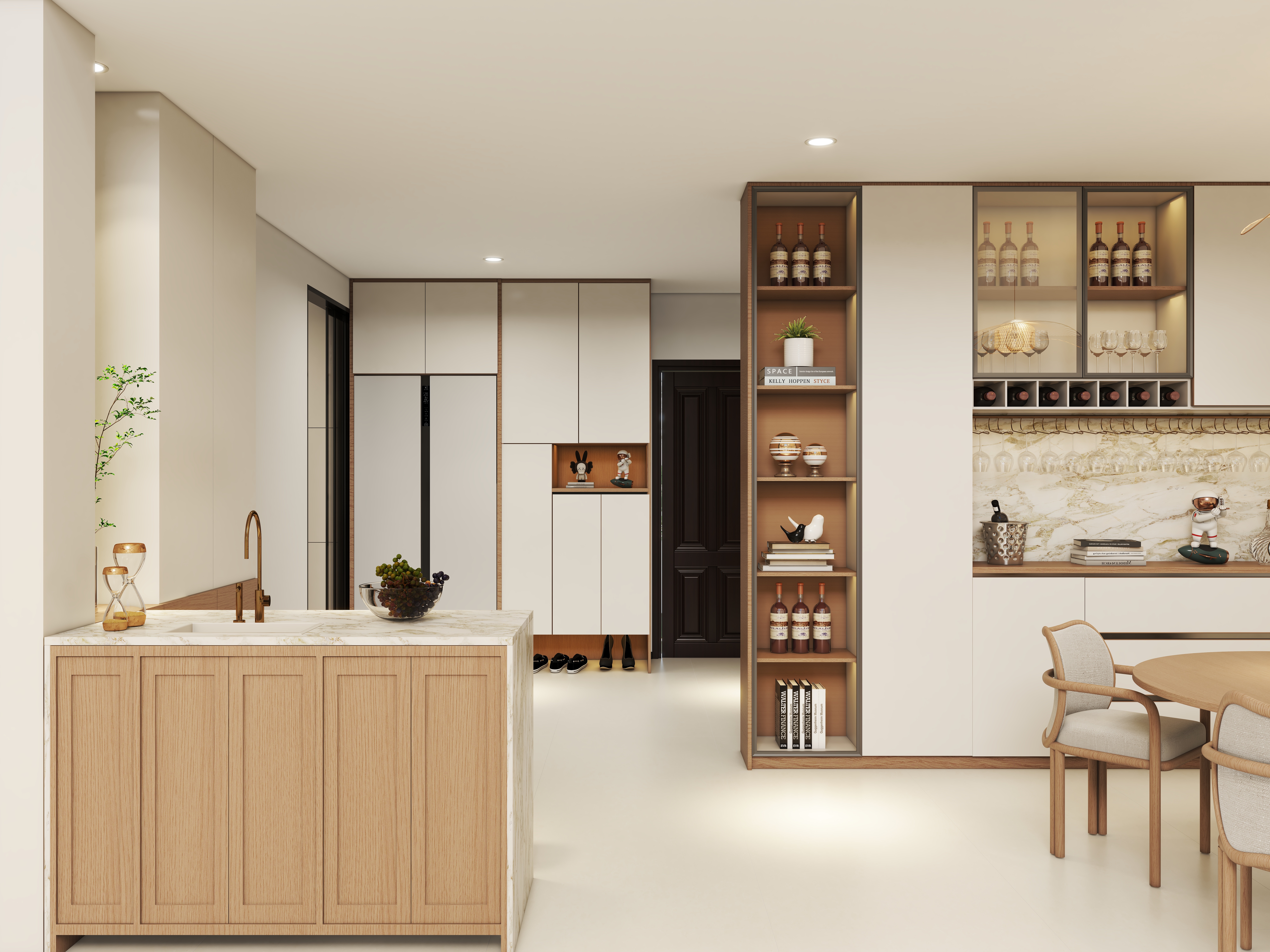 艺雅丽-中古风客餐厅复式装修效果图