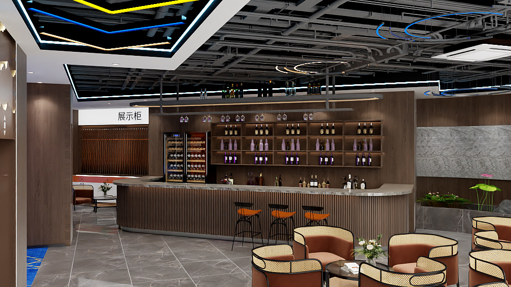 胡小胡er-顺星台球俱乐部大厅2-装修设计方案