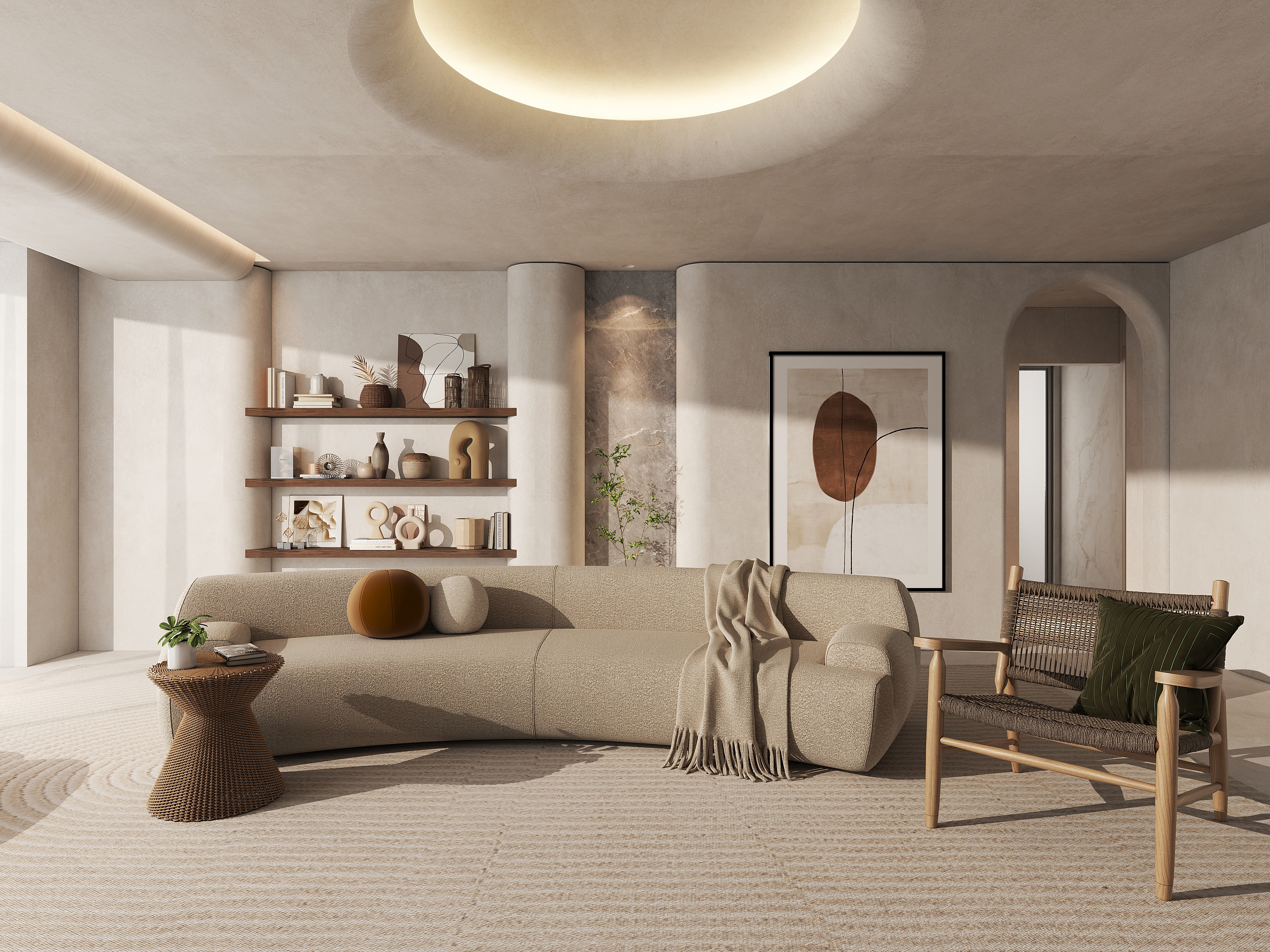 蜘蛛侦探001-超写实侘寂风--131㎡4室装修效果图