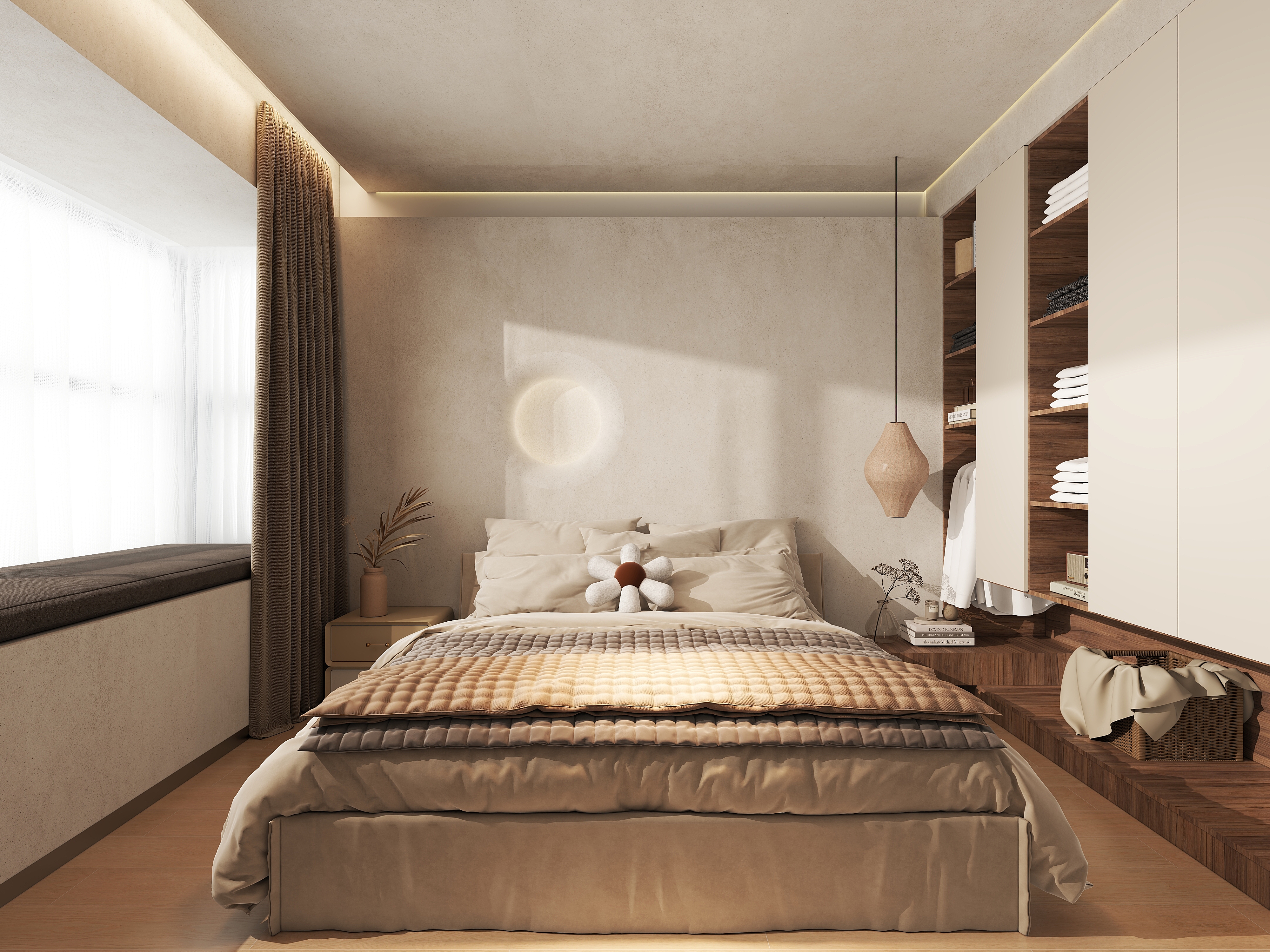 蜘蛛侦探001-超写实侘寂风--131㎡4室装修效果图