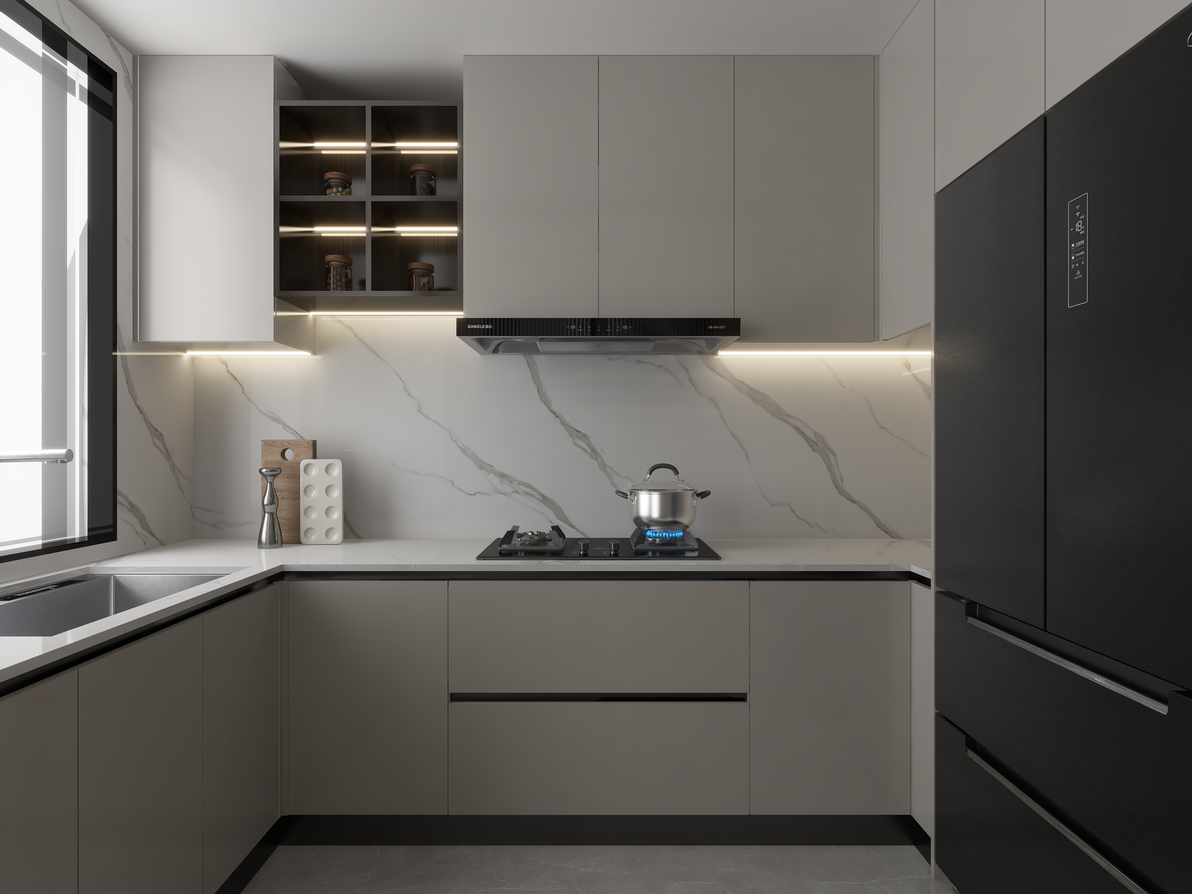 孙有权-『一衣带水』135平丨现代简约四居装修效果图