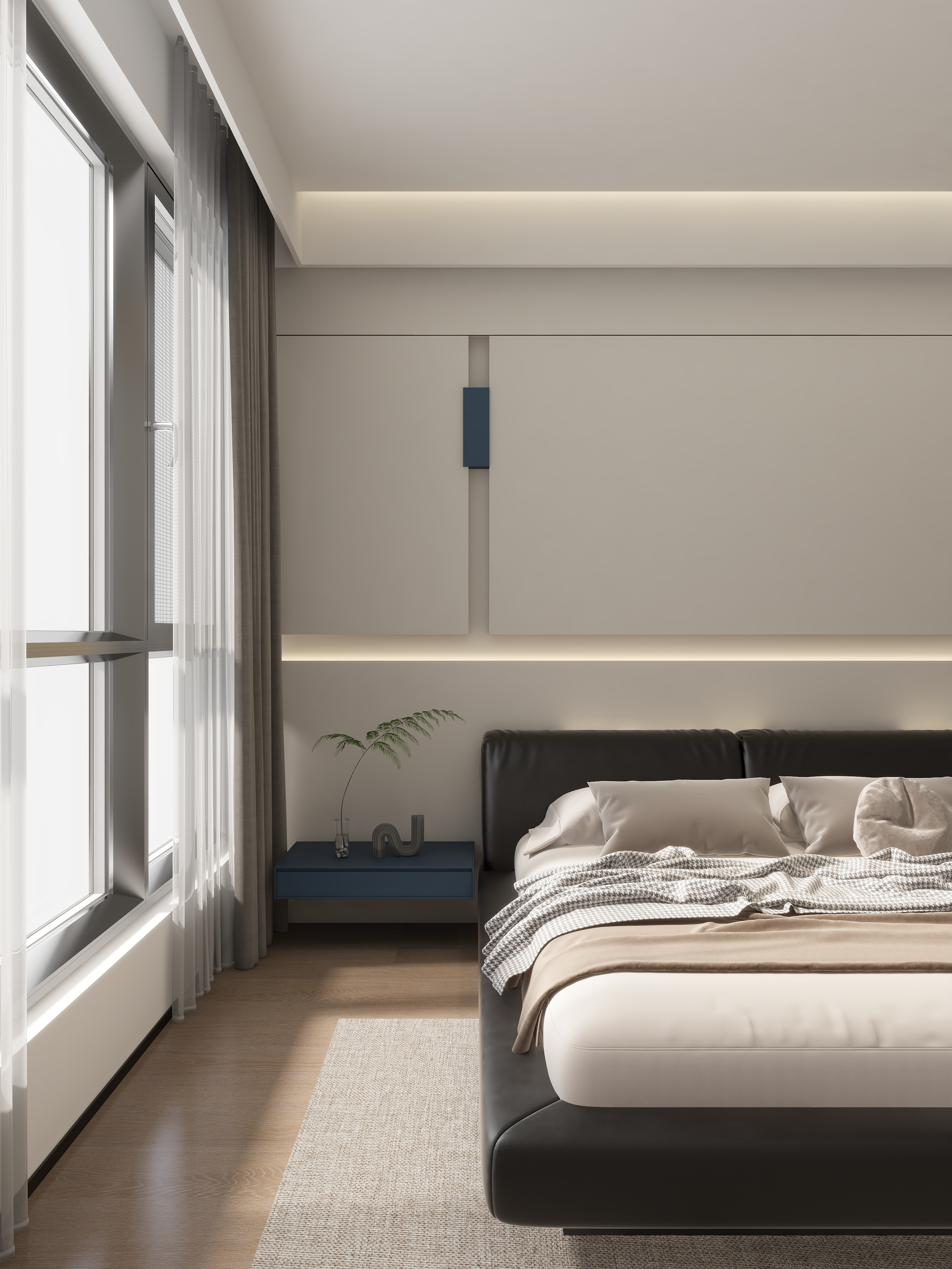 孙有权-『一衣带水』135平丨现代简约四居装修效果图