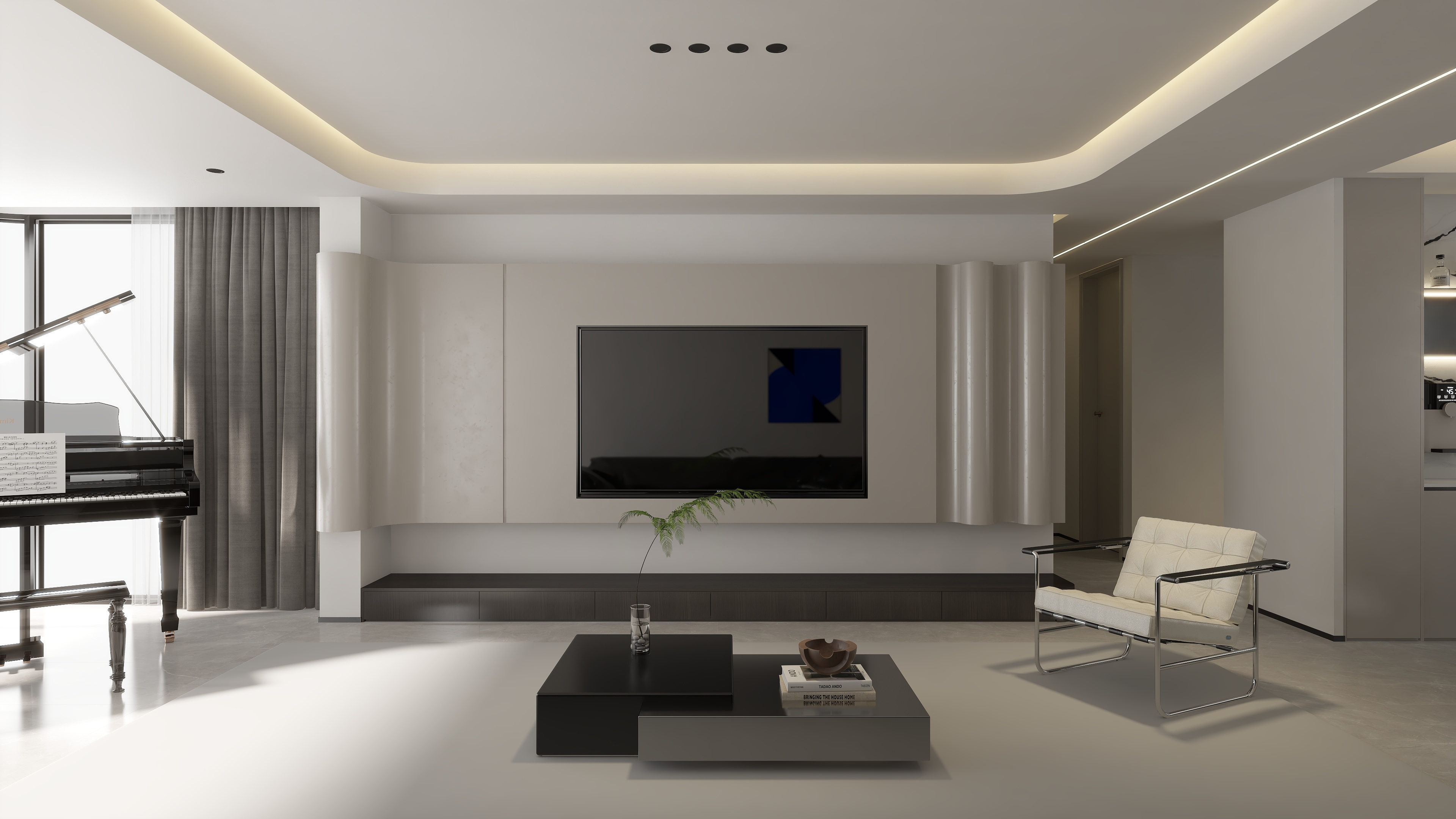 孙有权-『一衣带水』135平丨现代简约四居装修效果图