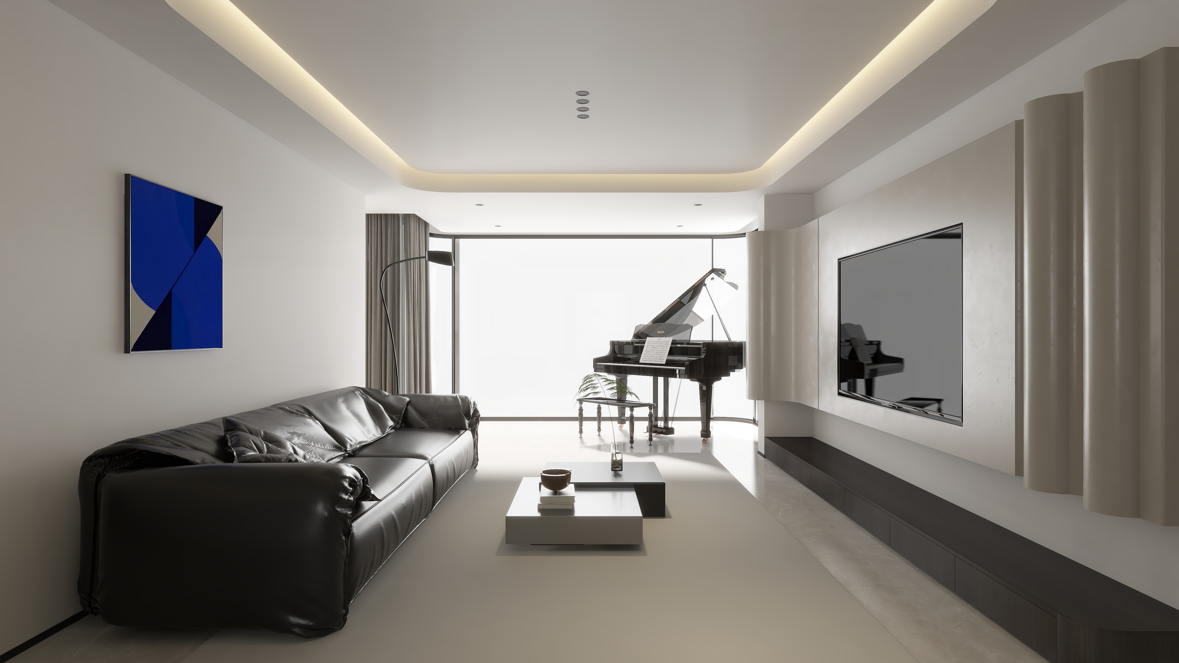 孙有权-『一衣带水』135平丨现代简约四居装修效果图