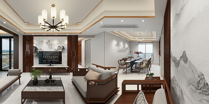 天龙玩设计13642493787-永安新城6A2901（中式风格）-装修设计方案