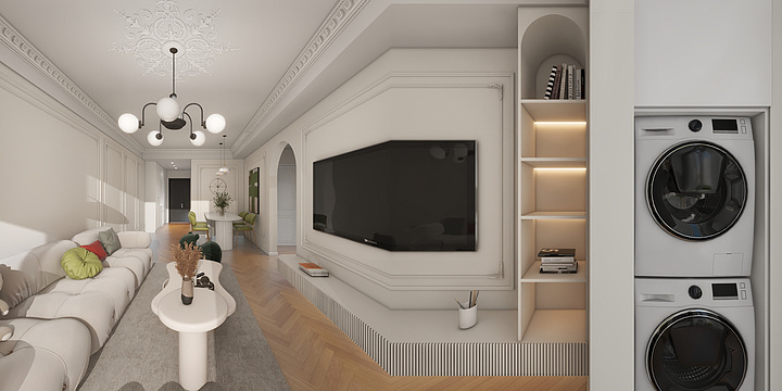 亿点设计屋-长江九里90㎡法式奶油风-装修设计方案