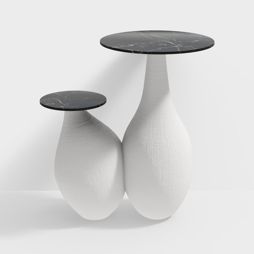 European style bedroom round stool3D模型
