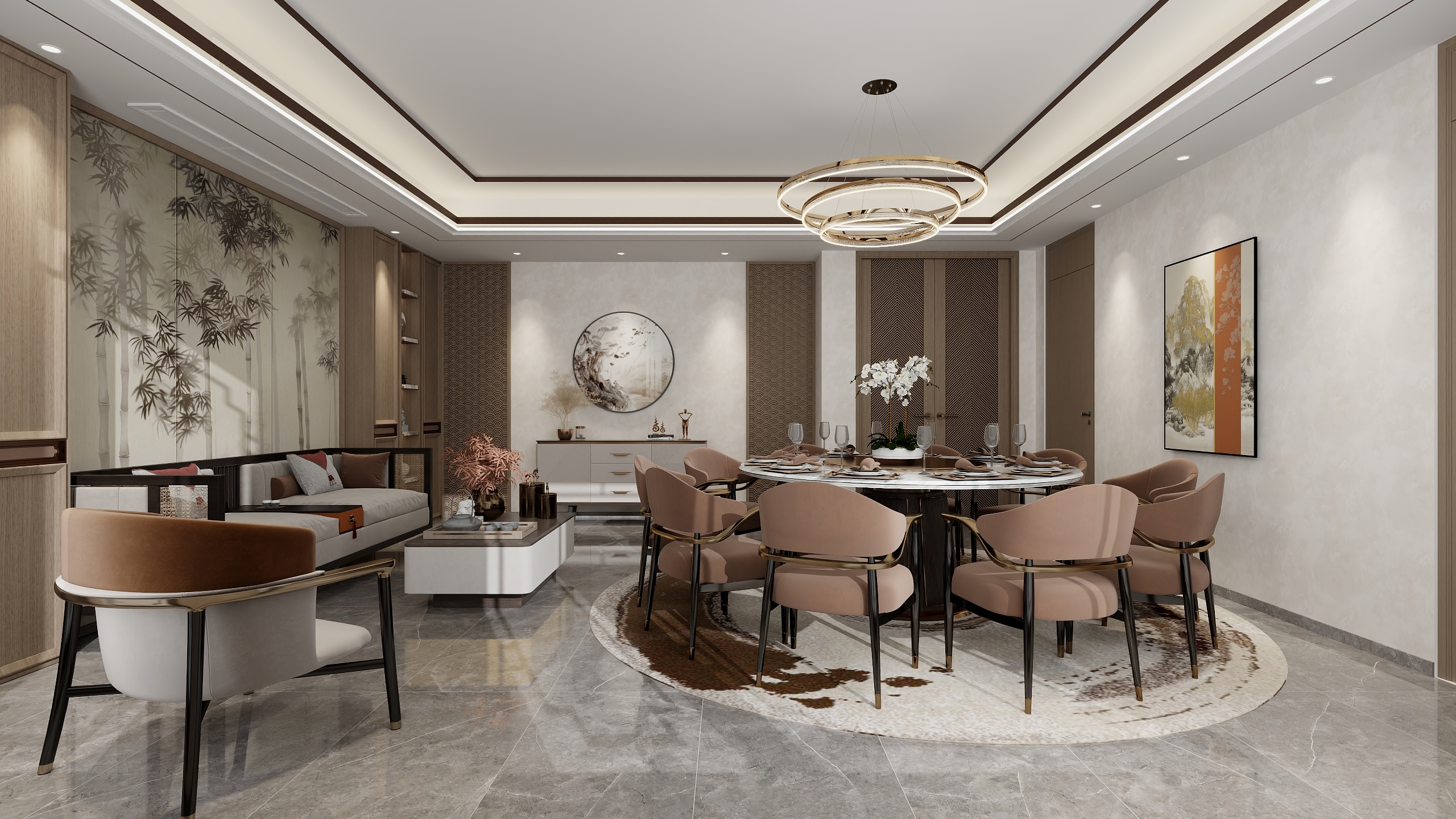 惠惠设计-酒店包间-新中式-装修设计方案