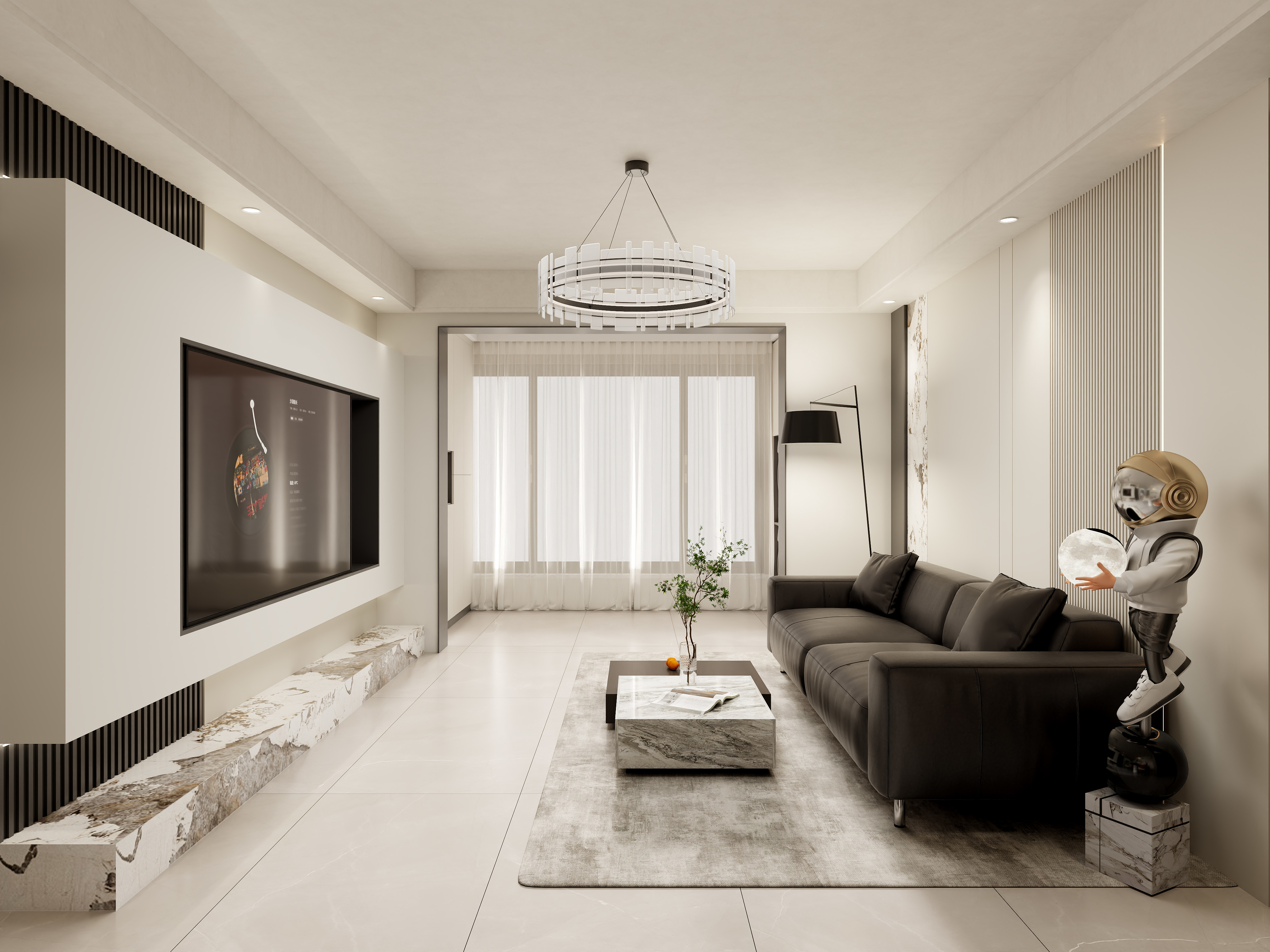 壹诺设计工作室-114㎡3室-现代简约 装修效果图