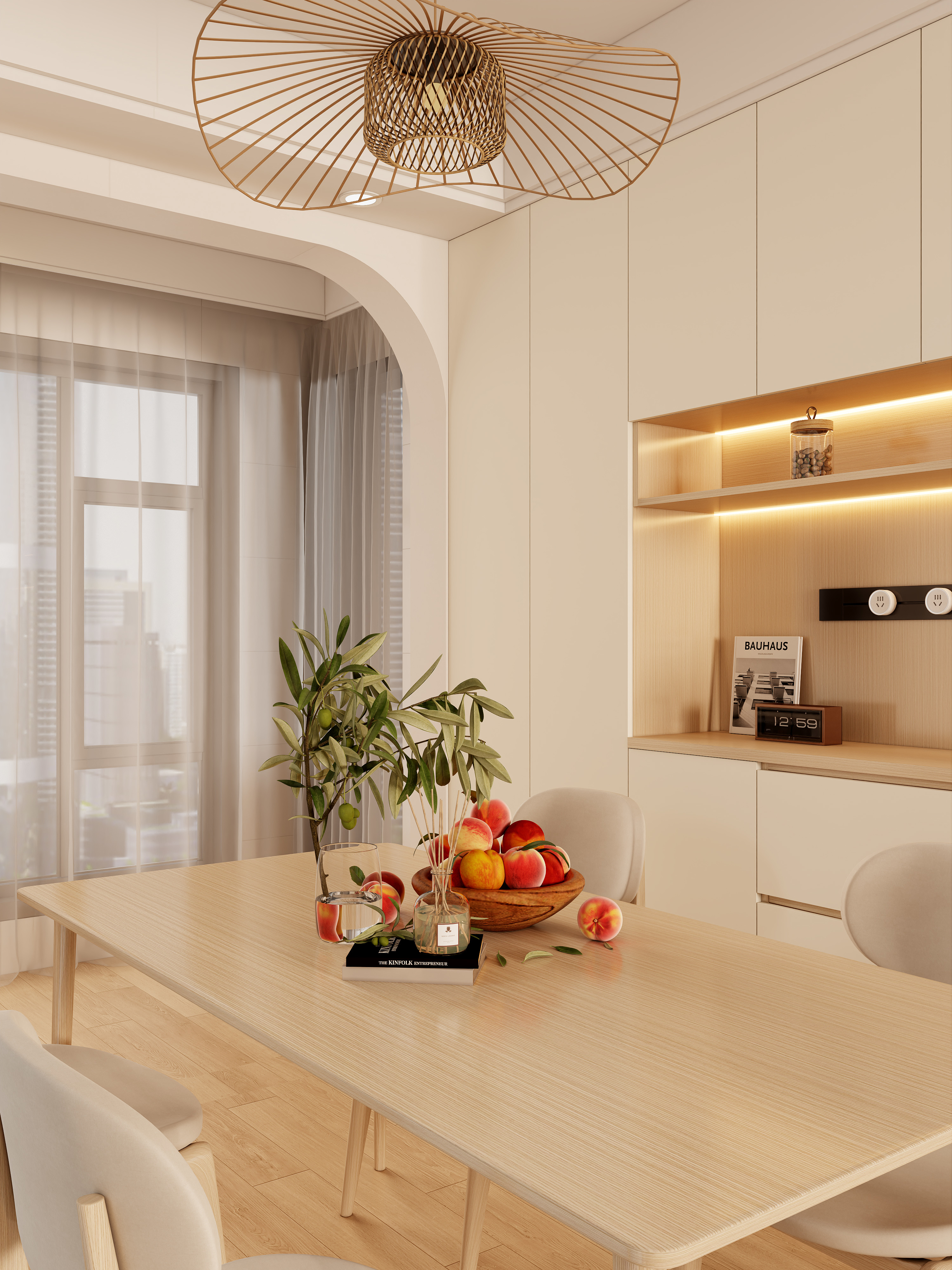 2024NEW-自然原木风128平装修效果图