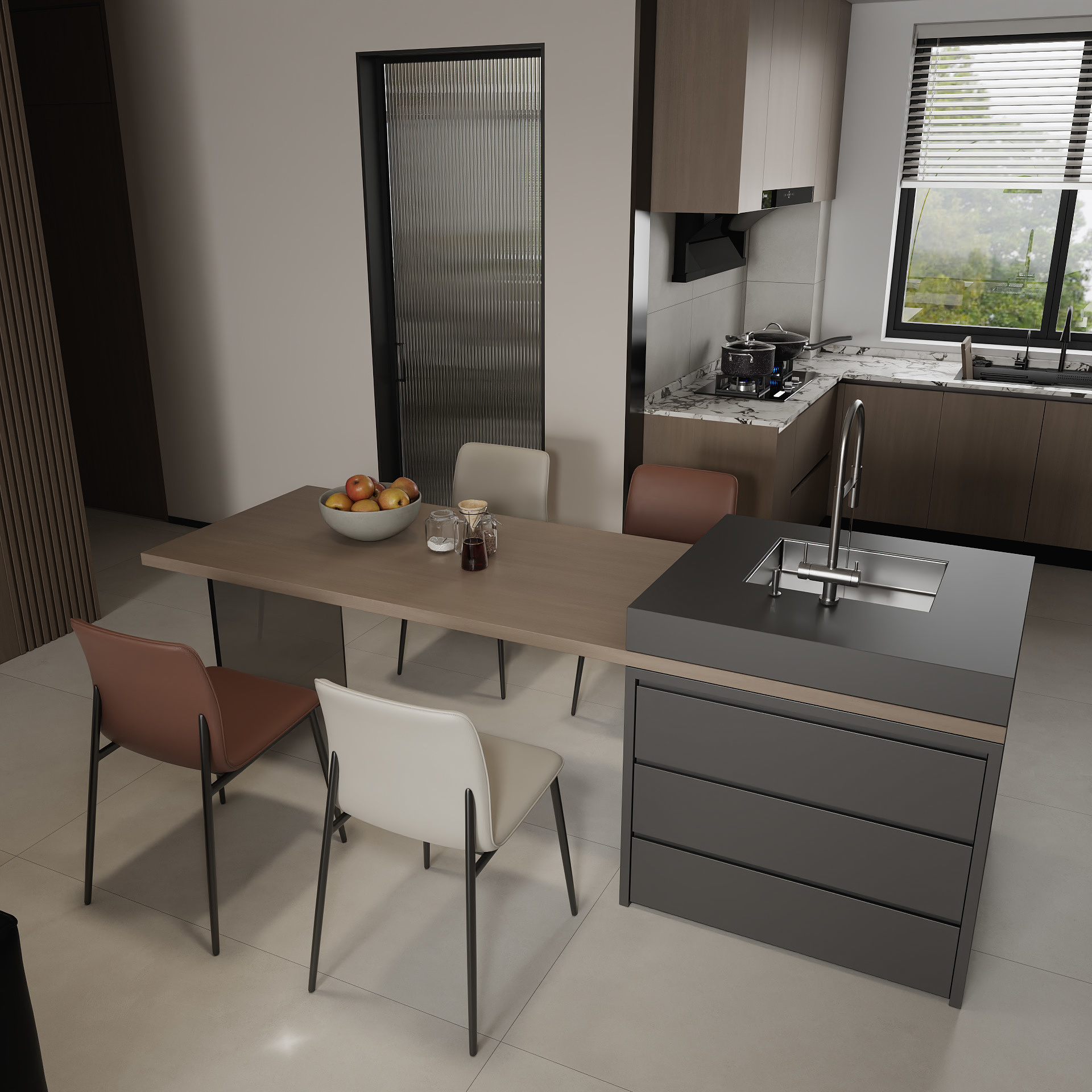 一个爱睡觉的懒虫-现代简约风140㎡装修效果图