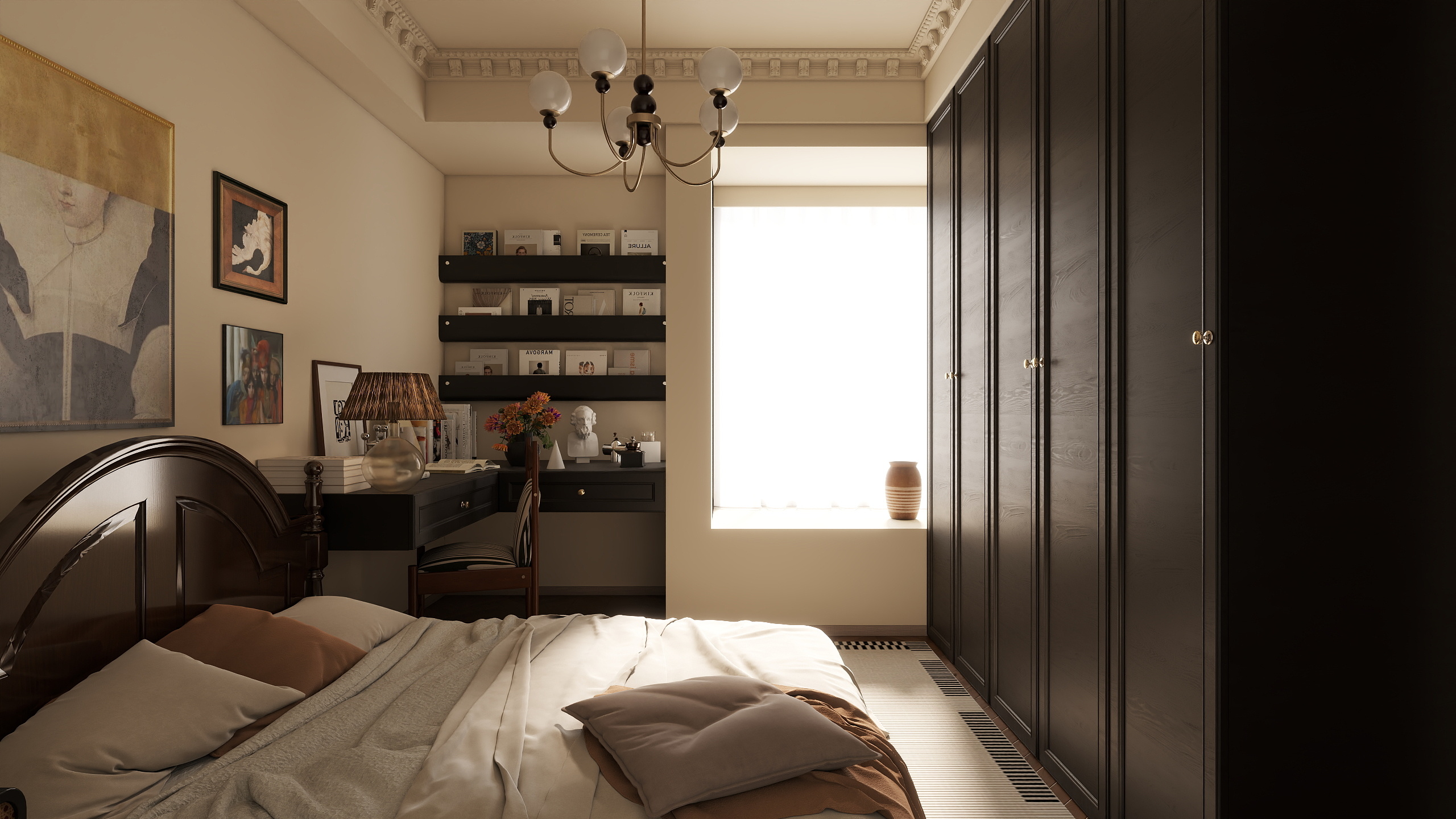 TS33333-水岸蓝桥中古风装修效果图