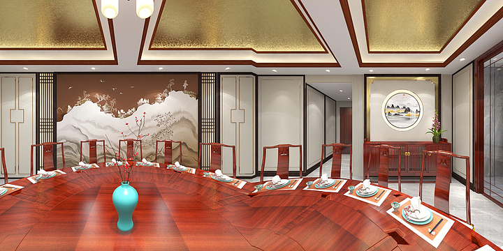 南宁经营部4-5-12    陈总包厢六边形-装修设计方案