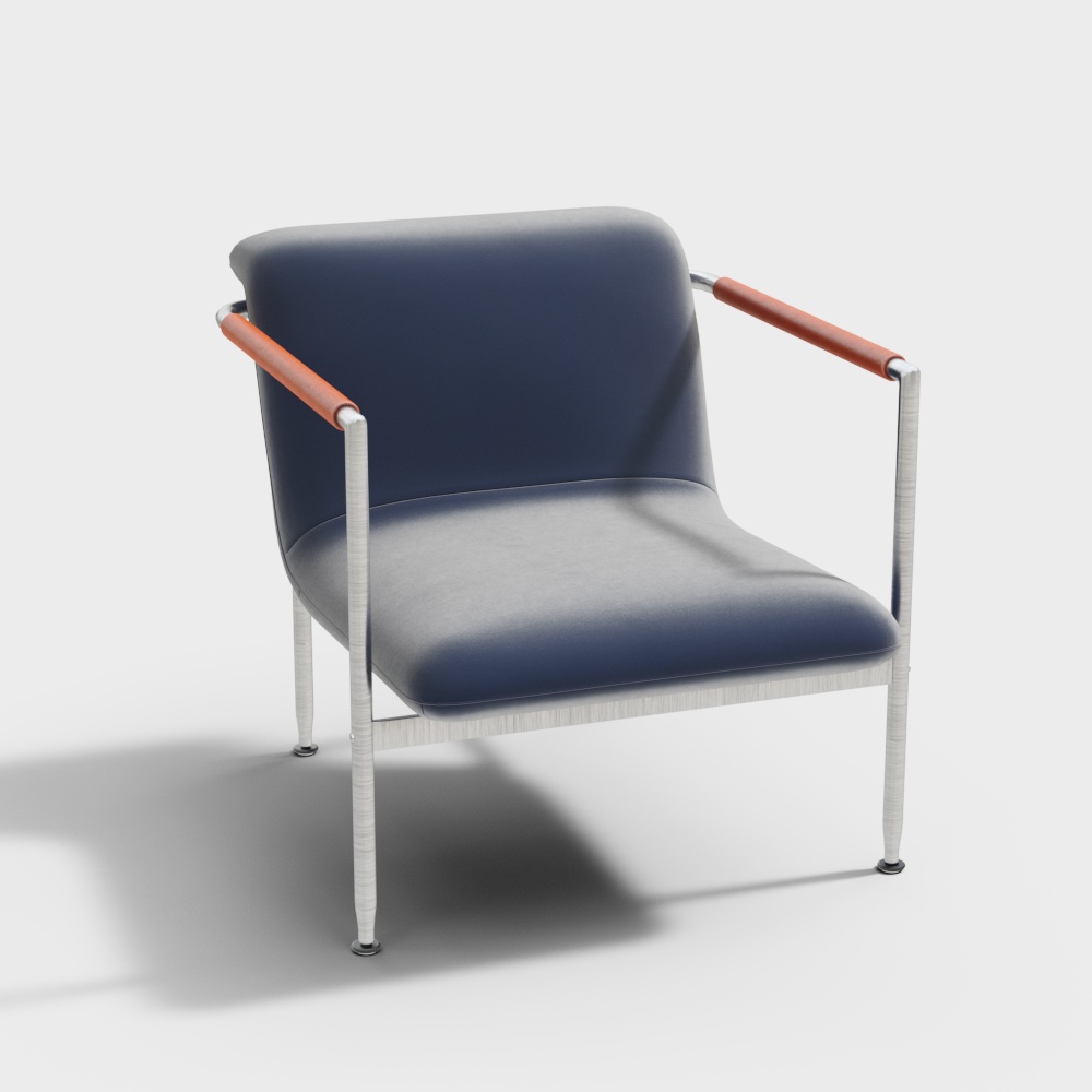 Cassina ESOSOFT ARMCHAIR Blue backrest chair3D模型
