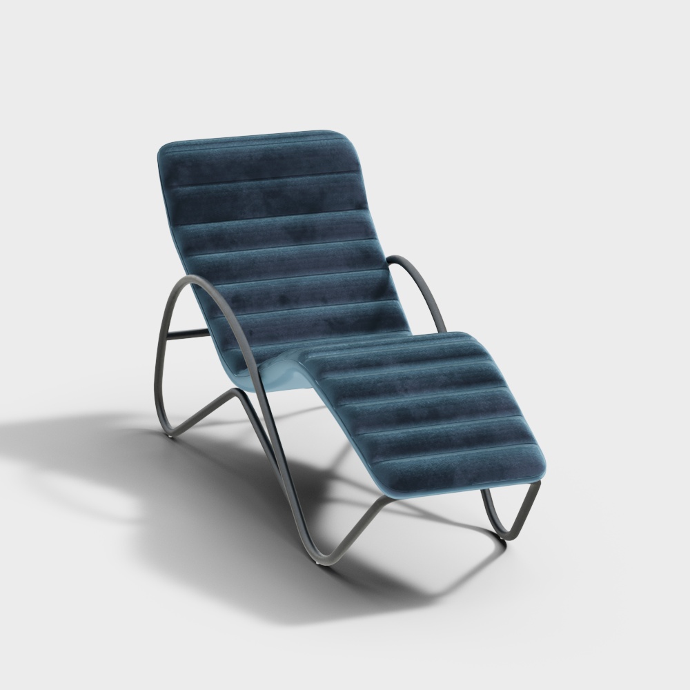 Cassina INDOCHINE Chaise Longue Blue recliner3D模型