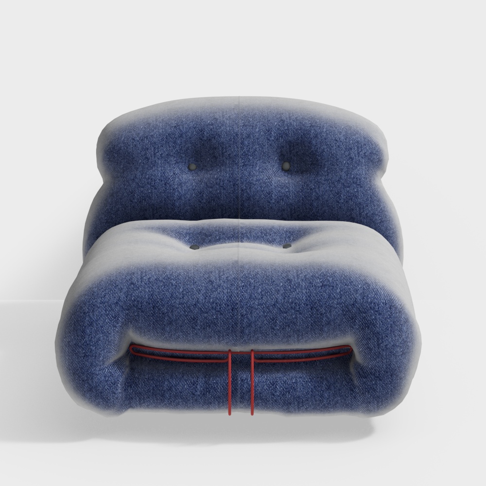 Cassina Soriana Poltrona LP Blue single sofa3D模型