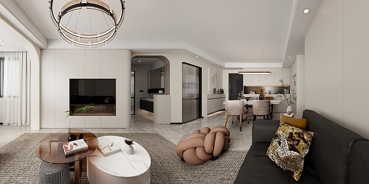 妙计装饰-港利上城景苑125㎡奶油风-装修设计方案