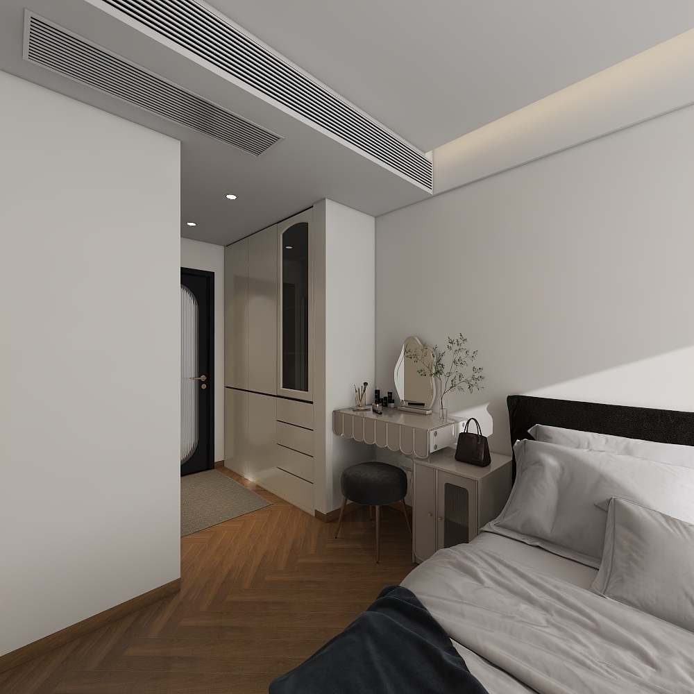 MJ137779-黑白调轻法120㎡装修效果图