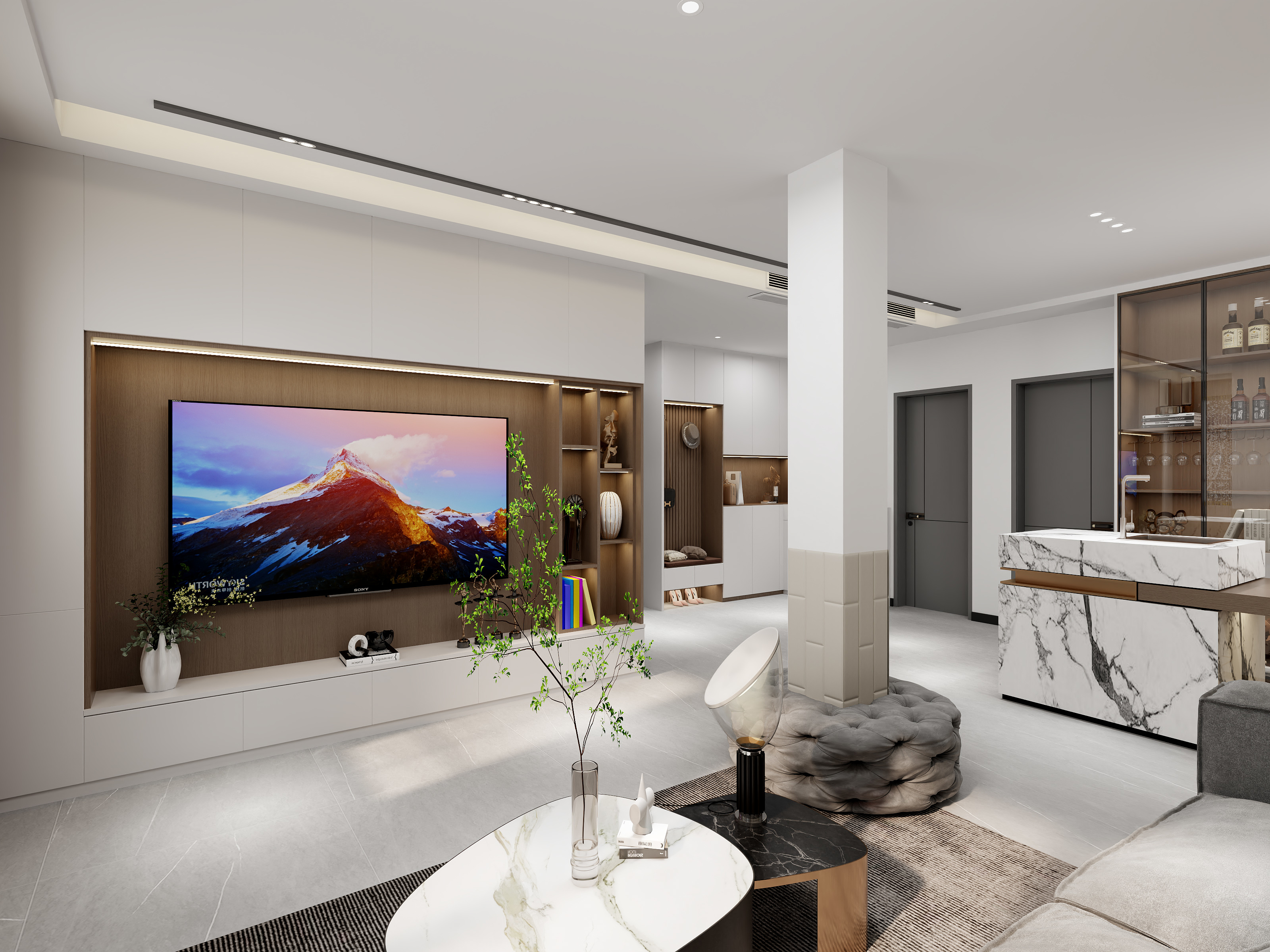 艺雅丽-93平现代简约轻奢装修效果图