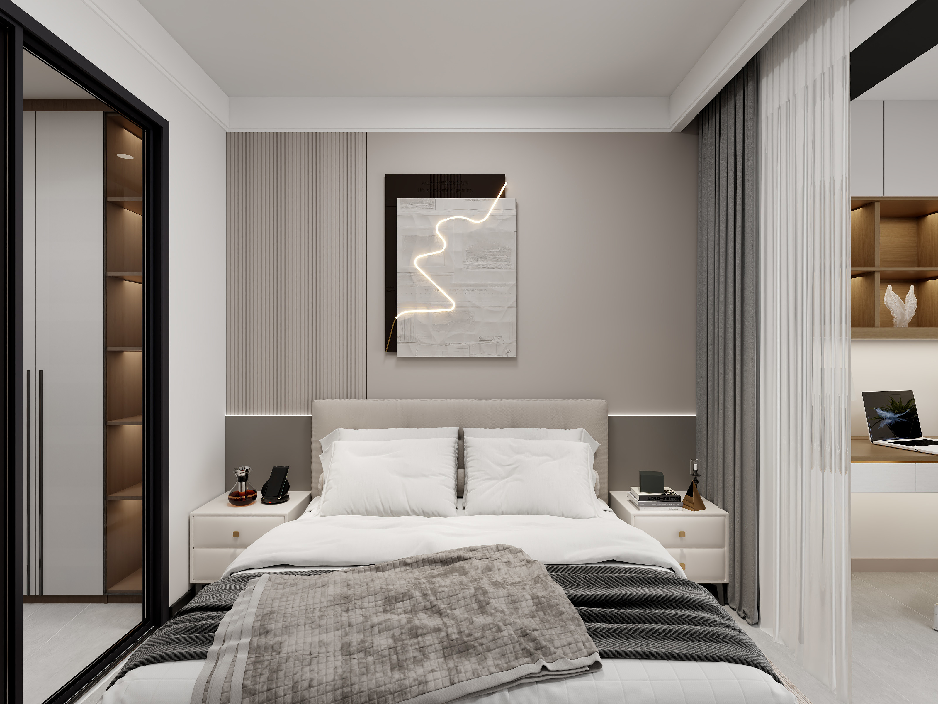 艺雅丽-93平现代简约轻奢 装修效果图