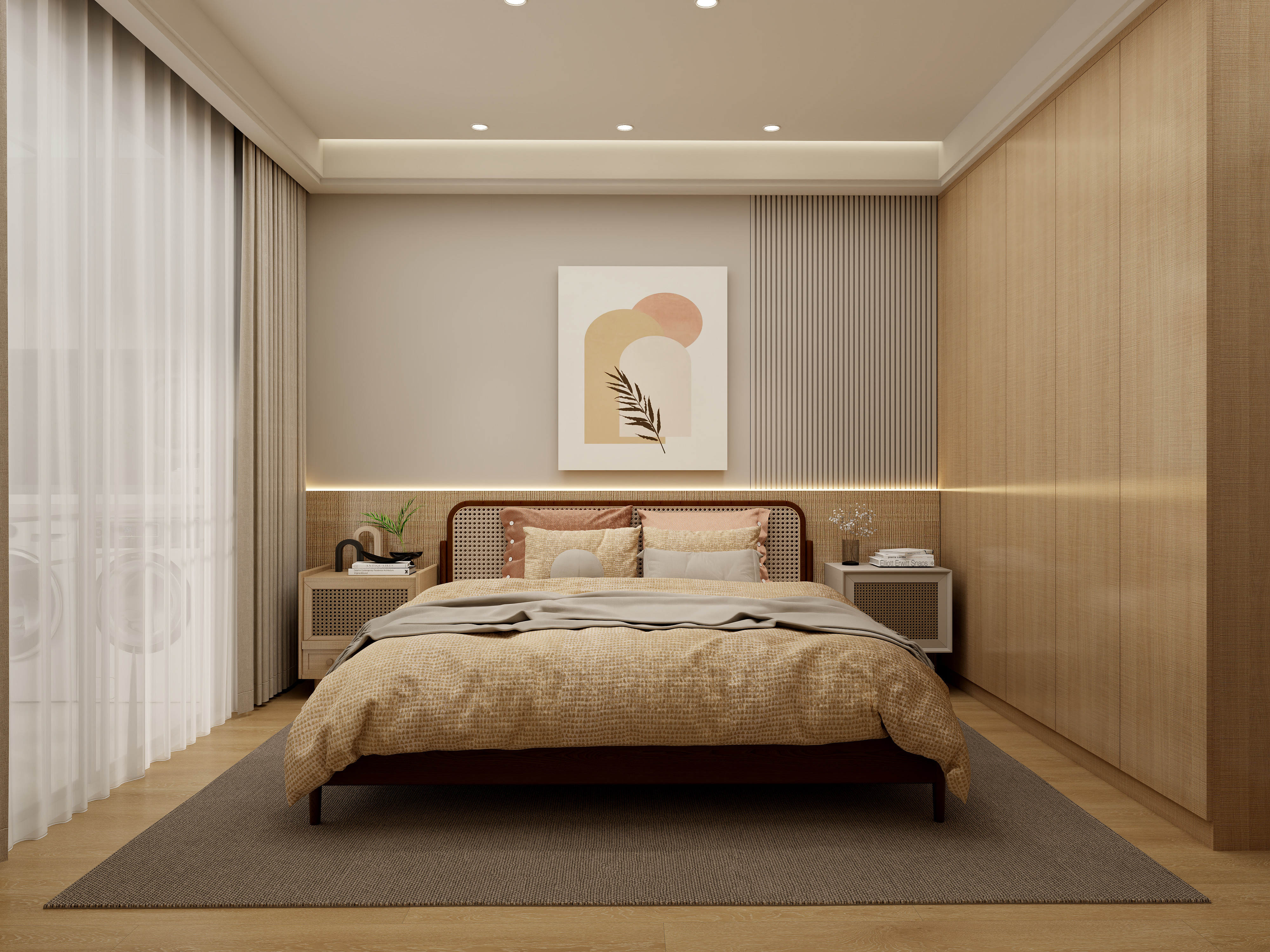 壹诺设计工作室-日式风 二层主卧装修效果图第1张